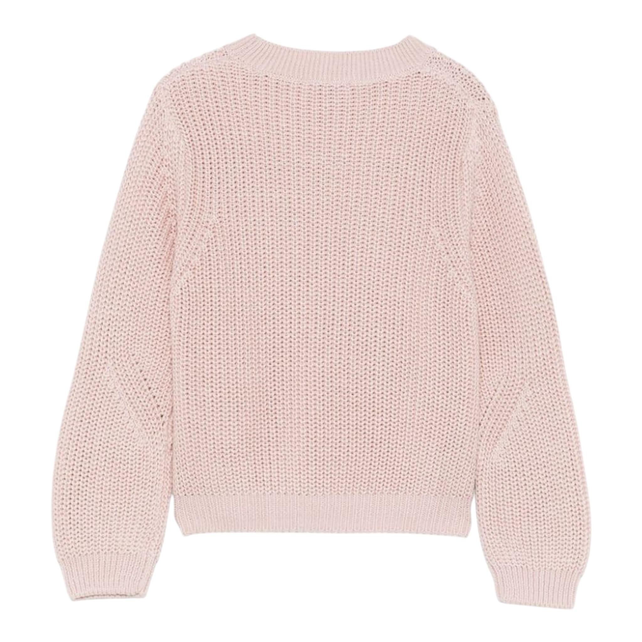 IL GUFO maglia tinta unita con trecce Rosa per Bambina A24MA452EM109 ROSA IL GUFO