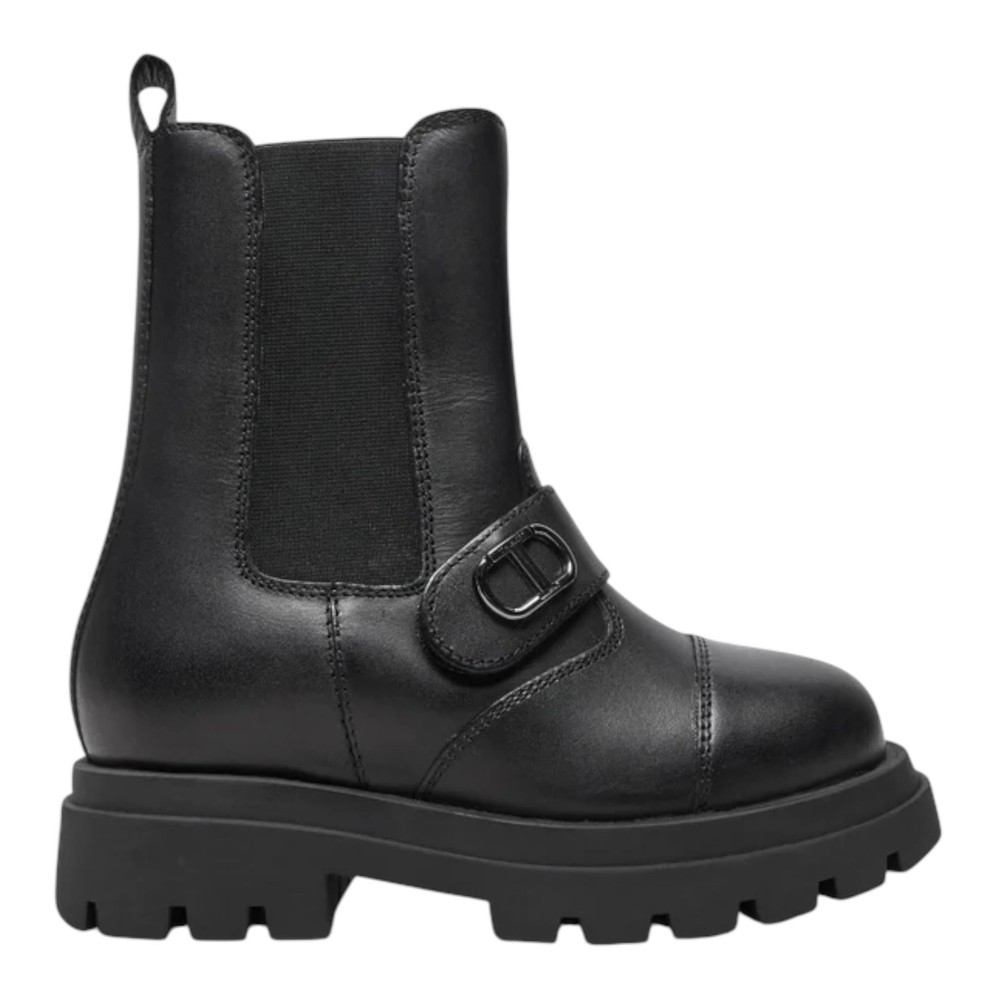 TWINSET stivaletti bassi tinta unita con zip Nero per Bambina 242GCJ032 NERO TWINSET