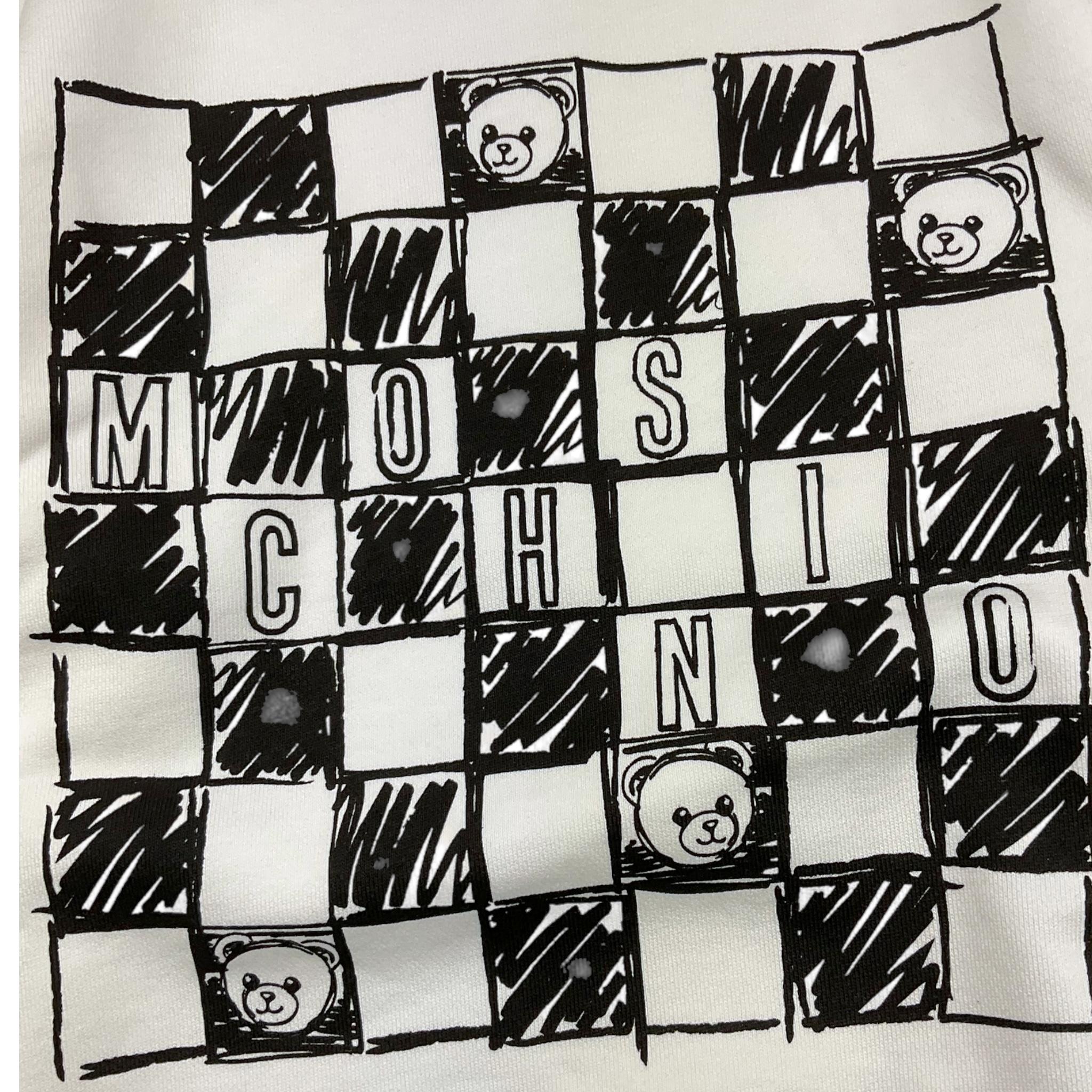 MOSCHINO felpa tinta unita girocollo con stampa Bianco per Bambino HUF099 BIANCO MOSCHINO