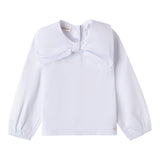 SARABANDA camicia tinta unita con fiocco Bianco per Bambina A222 BIANCO SARABANDA