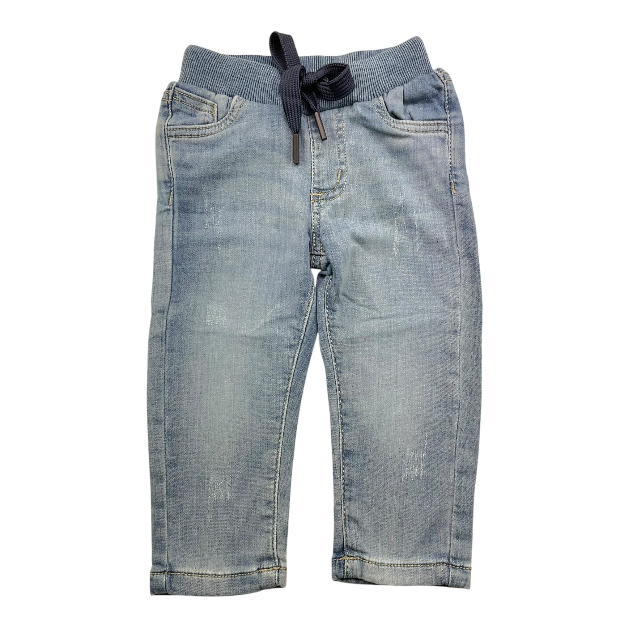 SARABANDA jeans tinta unita con elastico in vita Azzurro per Neonato 06141 AZZURRO SARABANDA