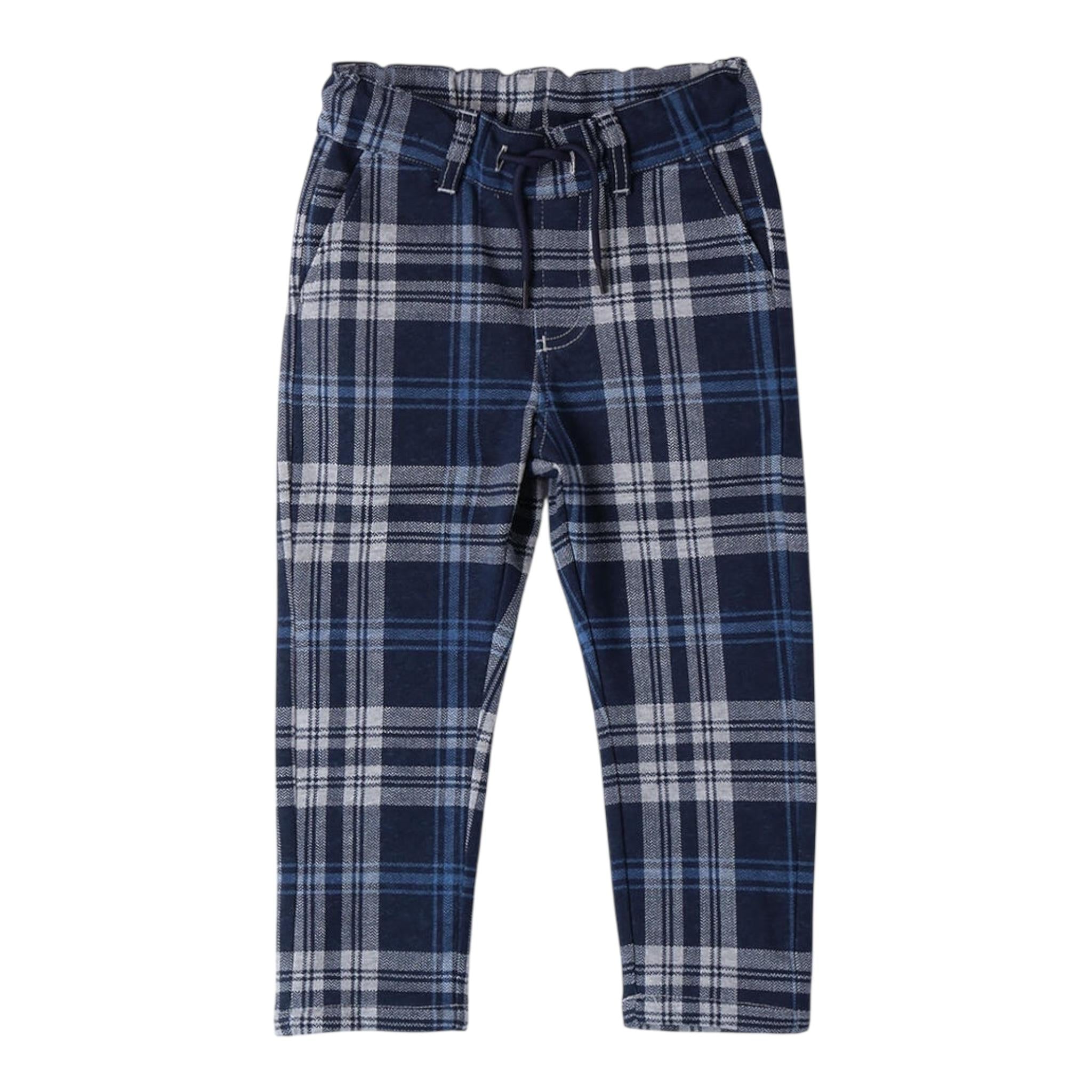 SARABANDA pantalone con elastico in vita fantasia scozzese Blu per Bambino 0A162 BLU SARABANDA