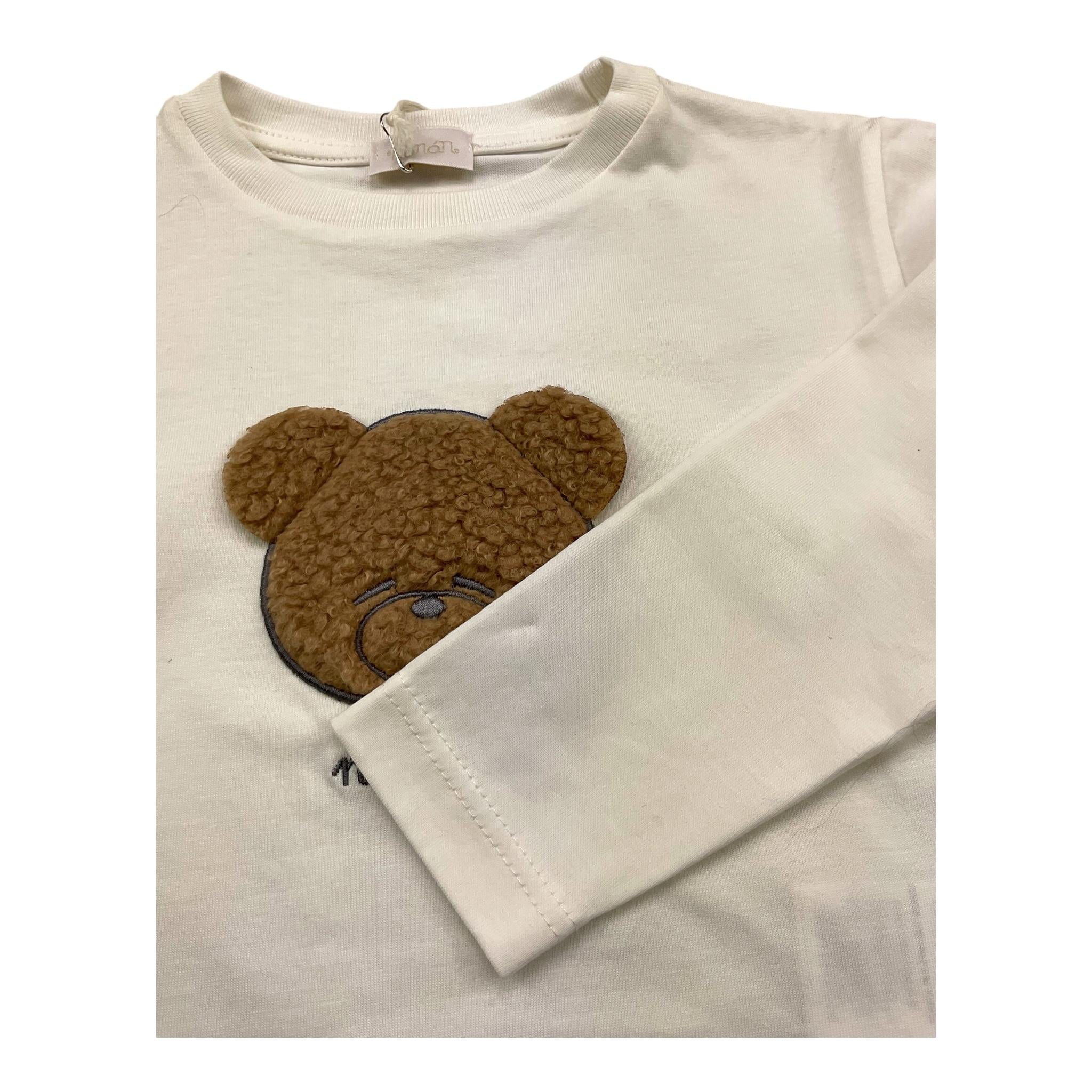 NANAN shirt girocollo tinta unita con orso Panna per Bambino I2308536PJ PANNA NANAN