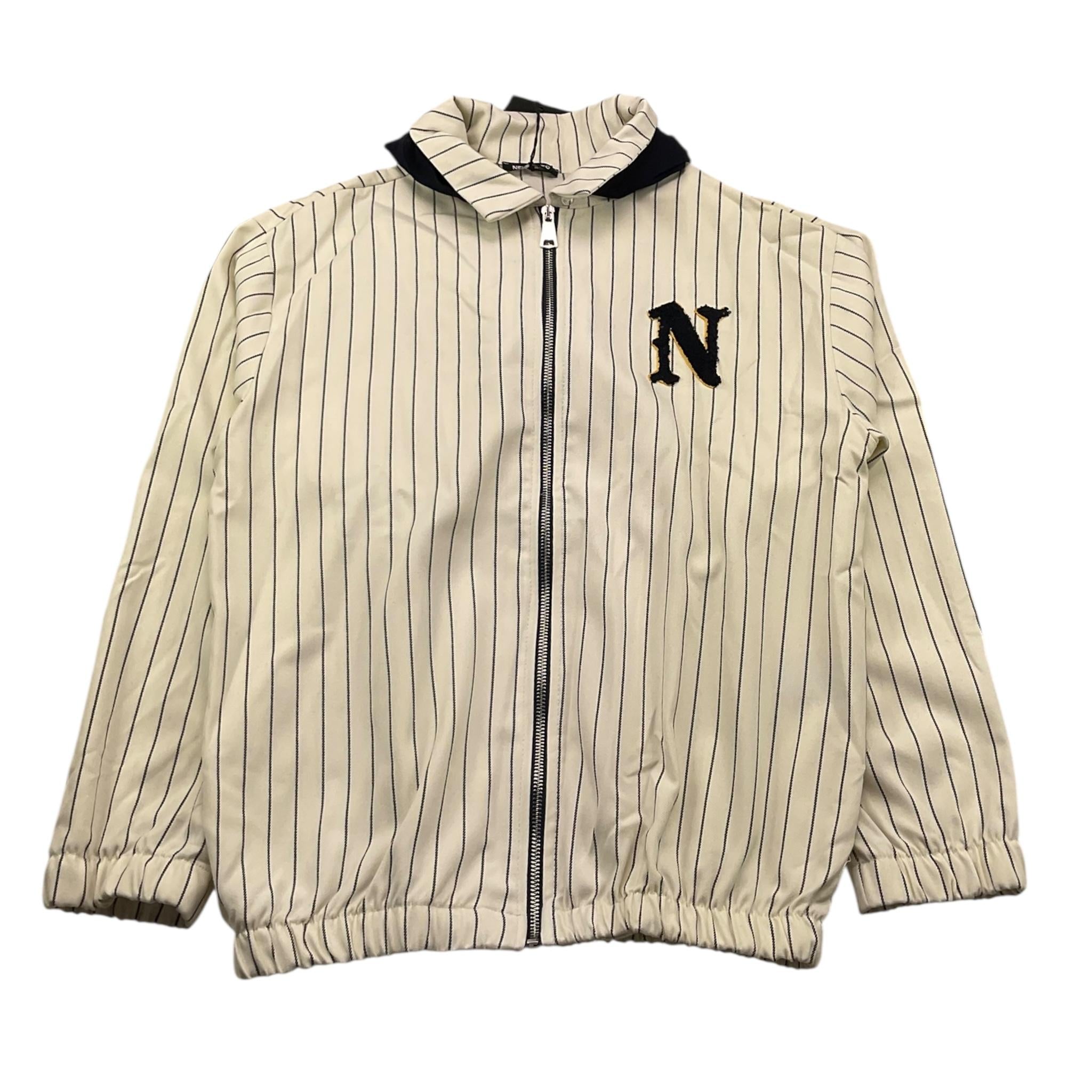 NEVER TOO felpa con zip e cappucci tinta unita fantasia a righe Panna per Bambino NT2131R PANNA NEVER TOO