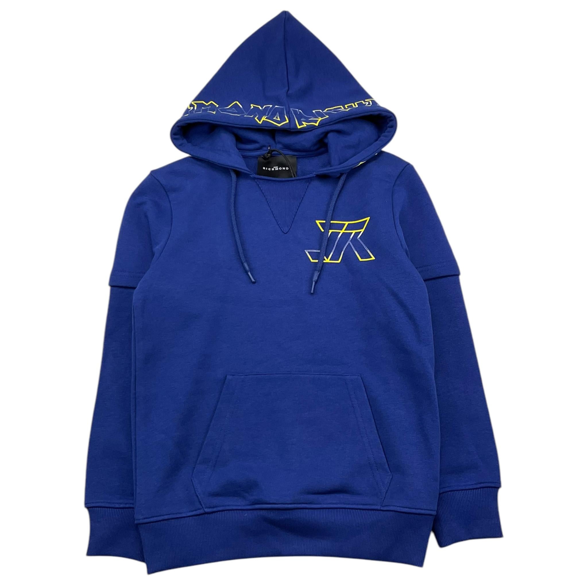JOHN RICHMOND felpa chiusa con cappuccio tinta unita con stampa Blu per Bambino RBA25220FE BLU JOHN RICHMOND