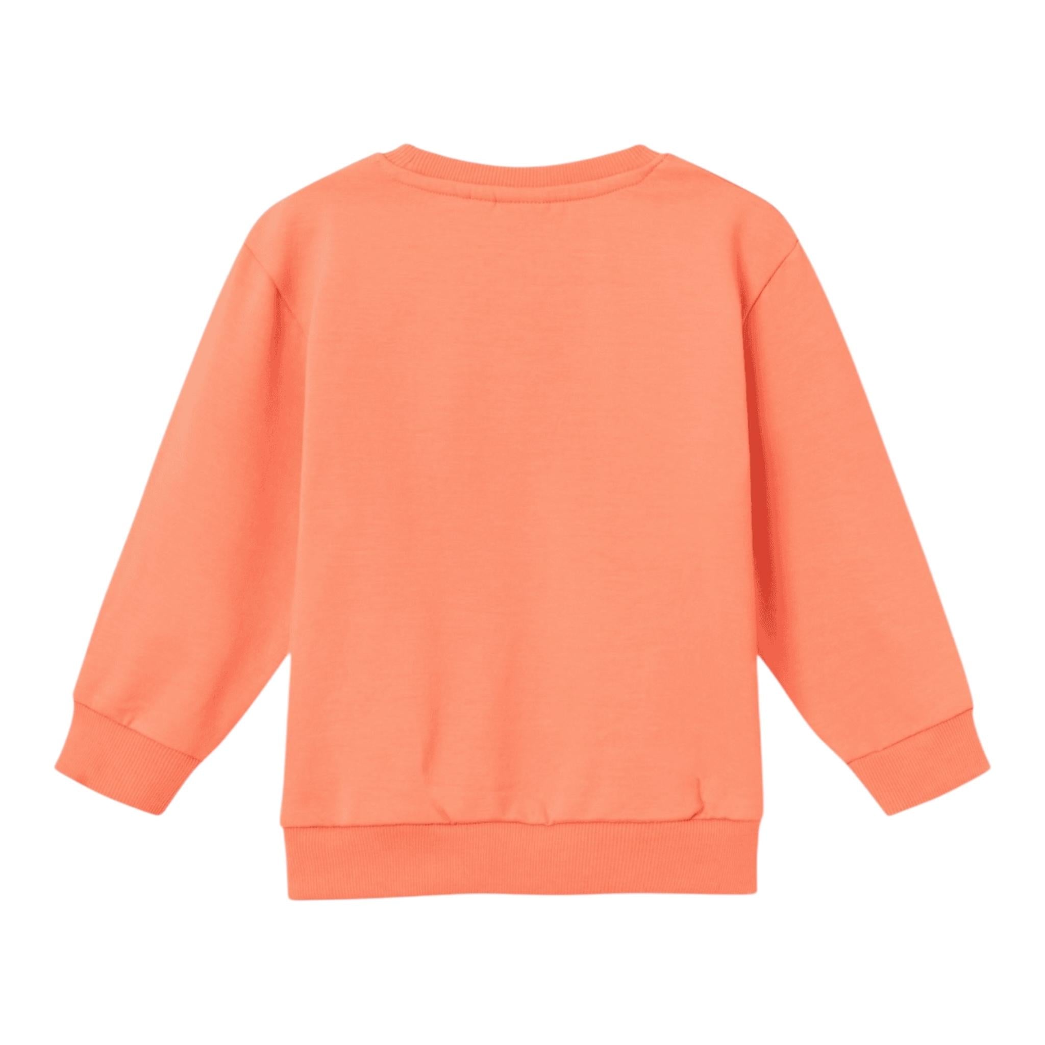NAME.IT felpa chiusa girocollo tinta unita con stampa in contrasto Salmone per Bambino 13233081 SALMONE NAME.IT