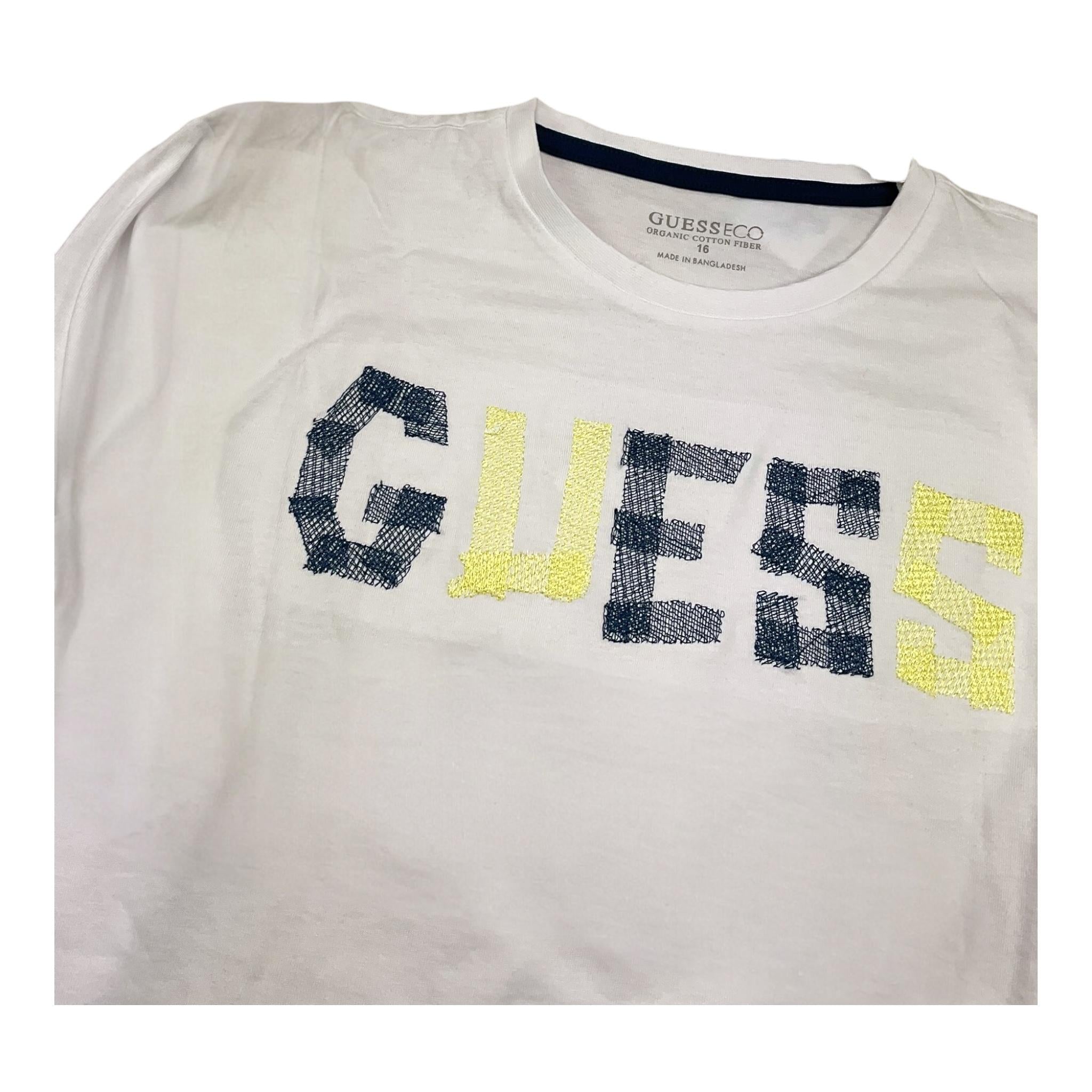 GUESS shirt girocollo tinta unita con logo Bianco per Bambino L4BI29I3Z14 BIANCO GUESS