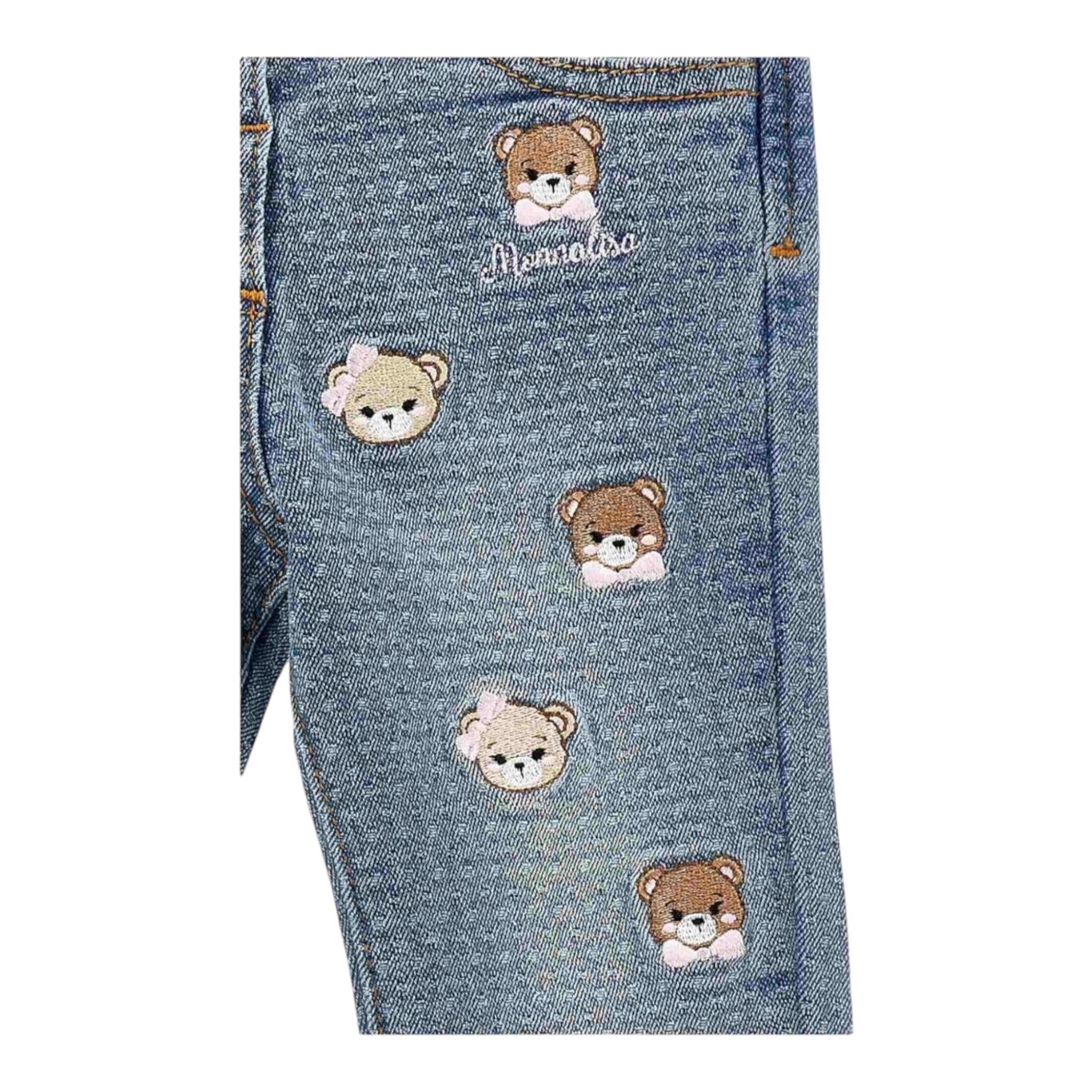 MONNALISA jeans tinta unita con applicazioni Azzurro per Neonata 39D409 AZZURRO MONNALISA