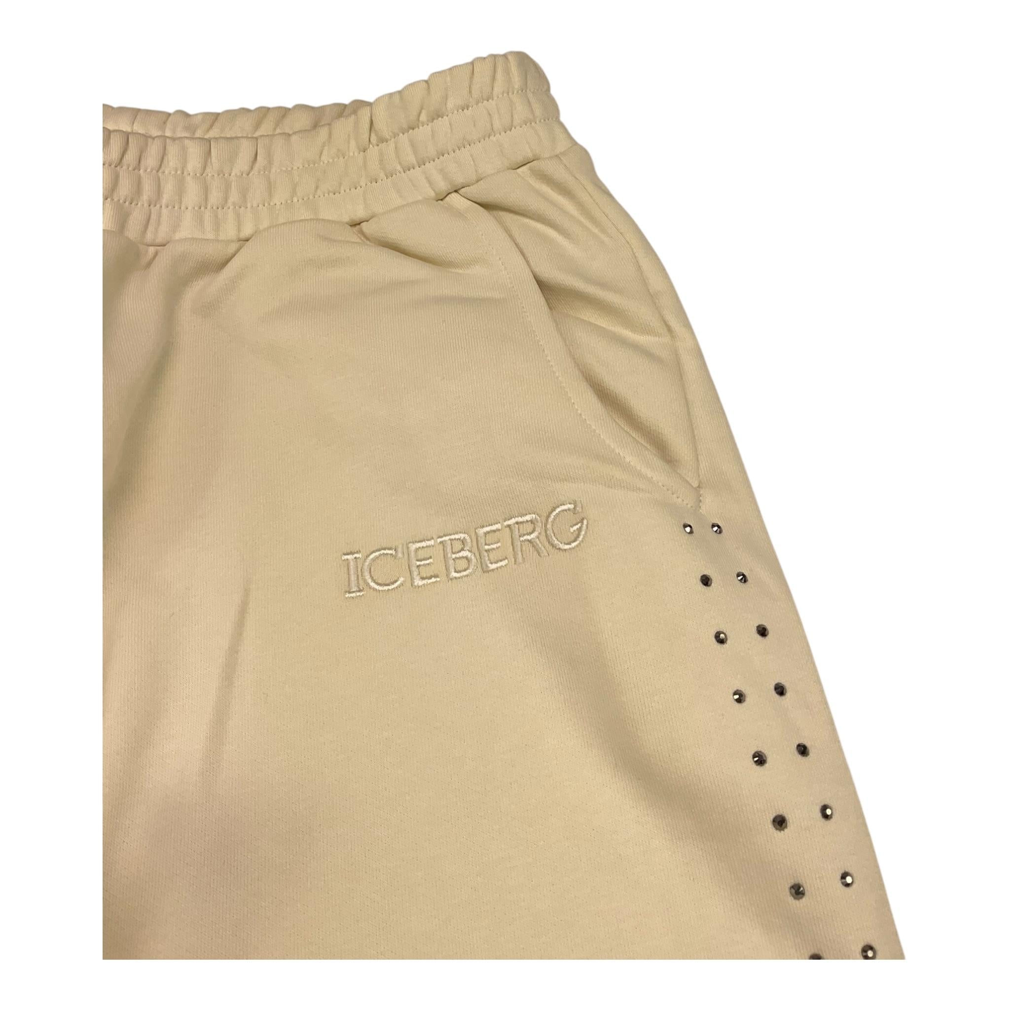 ICEBERG pantalone tuta tinta unita con brillantini Avorio per Bambina PFICE5353JX AVORIO ICEBERG