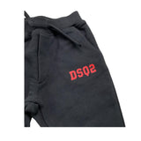 DSQUARED2 pantalone tuta tinta unita con logo Nero per Neonato DQ03FC NERO DSQUARED2