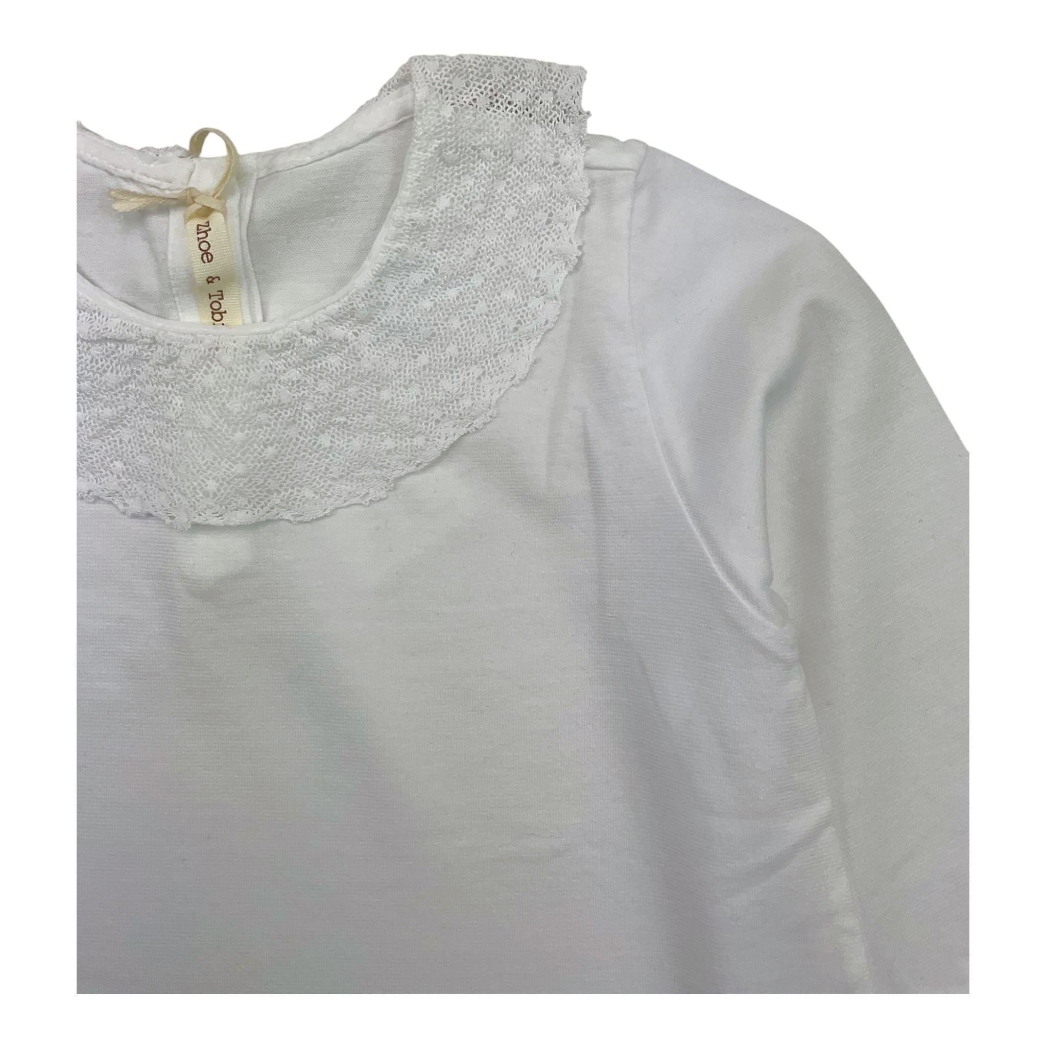 ZHOE & TOBIAH shirt tinta unita con colletto con ricami Bianco per Bambina BSS5 BIANCO ZHOE & TOBIAH