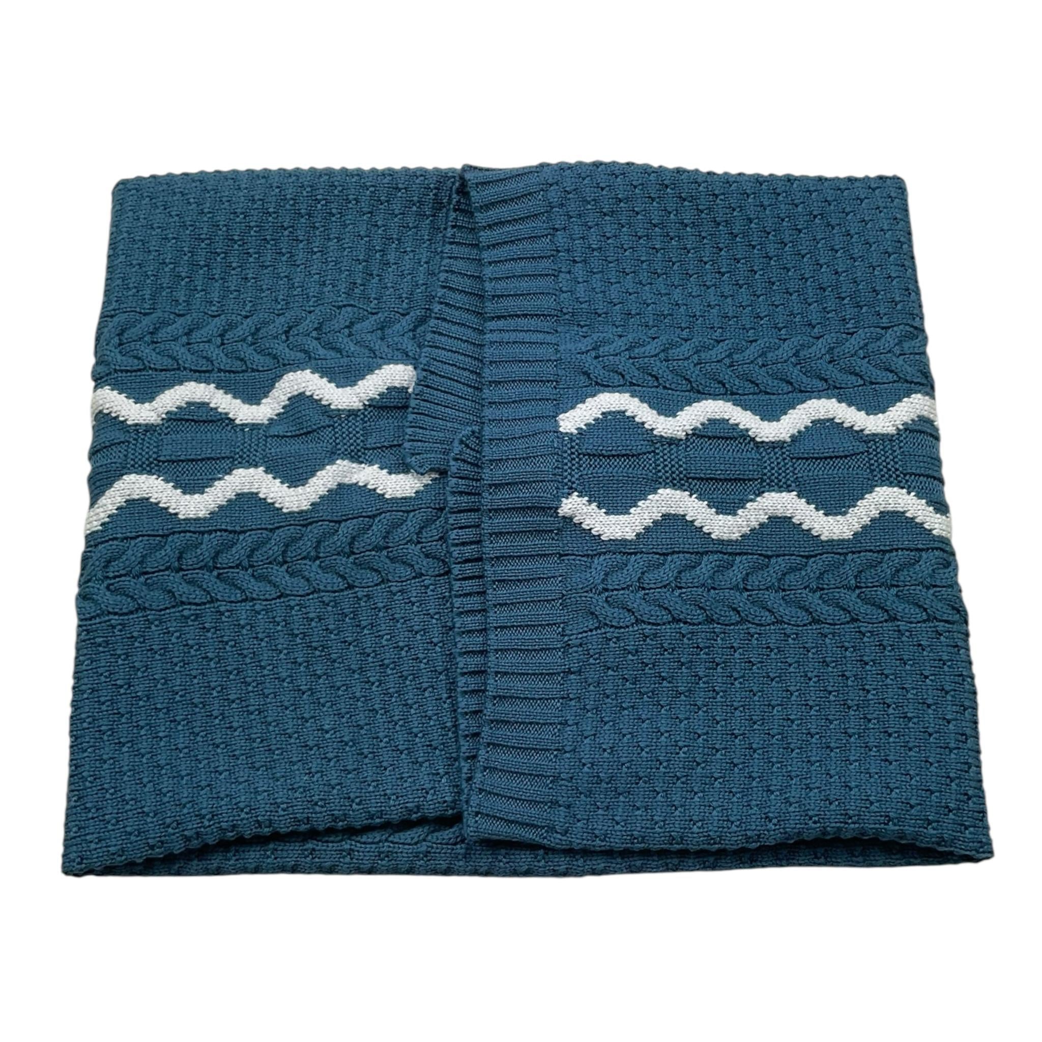 MARLU' coperta tinta unita cn ricami Blu per Neonato IB5980 BLU MARLU'