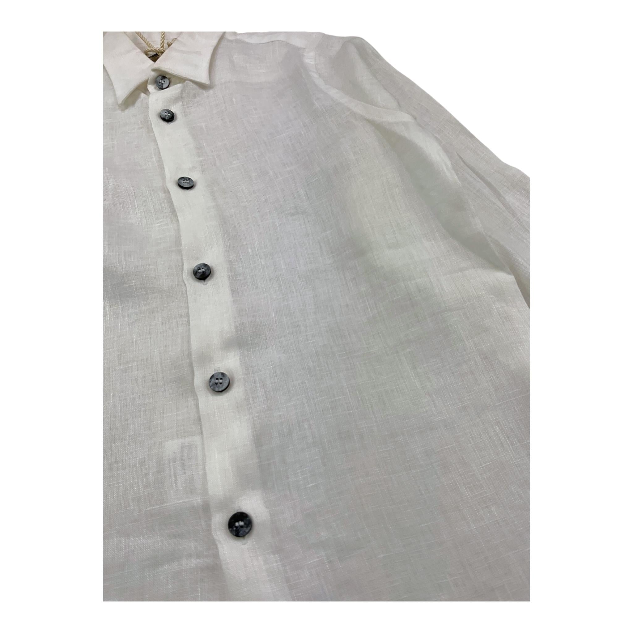 NEILL KATTER camicia tinta unita con bottoni in contrasto Bianco per Bambino VAR13 BIANCO NEILL KATTER