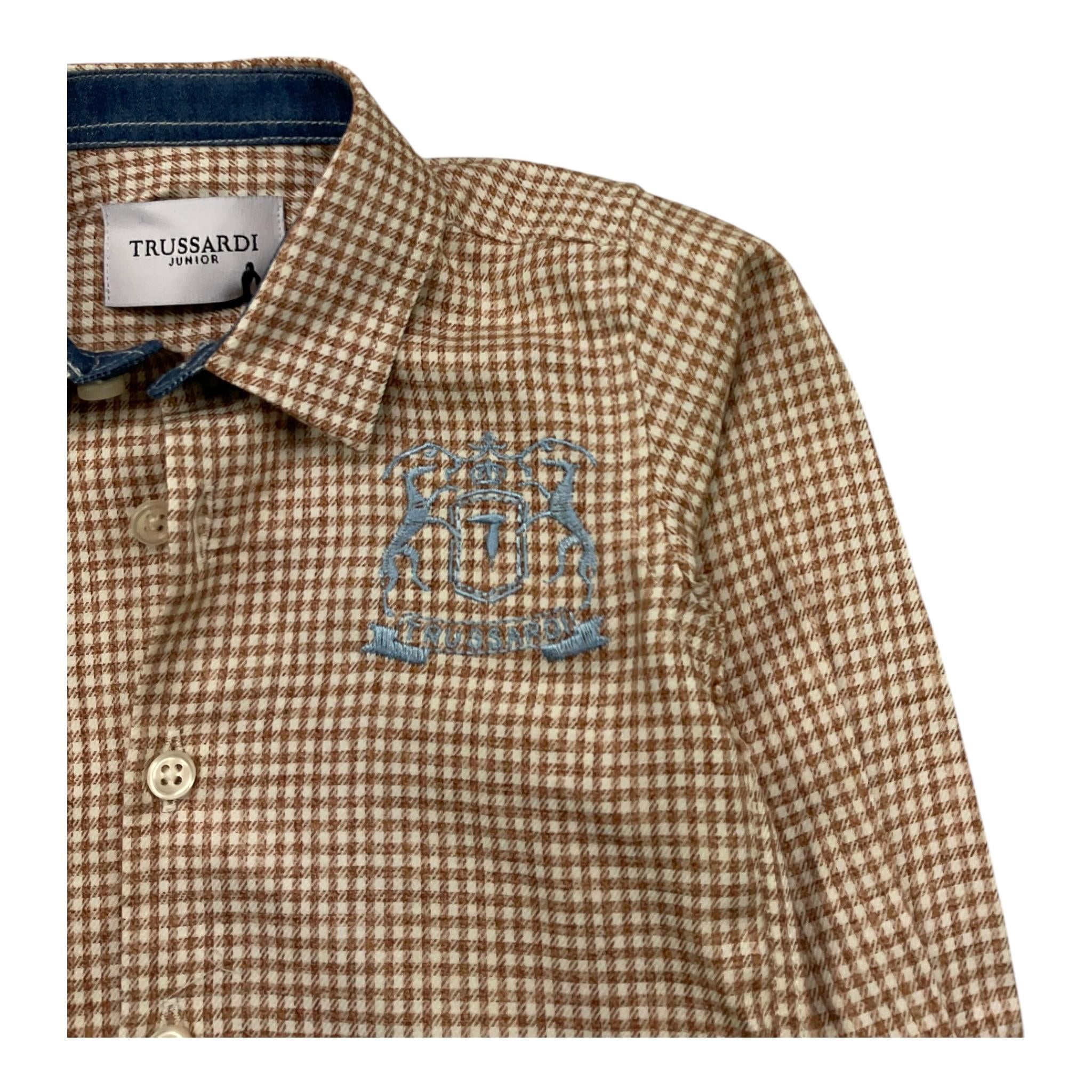 TRUSSARDI camicia manica lunga fantasia quadretti Ruggine per Neonato TIA25084CA RUGGINE TRUSSARDI
