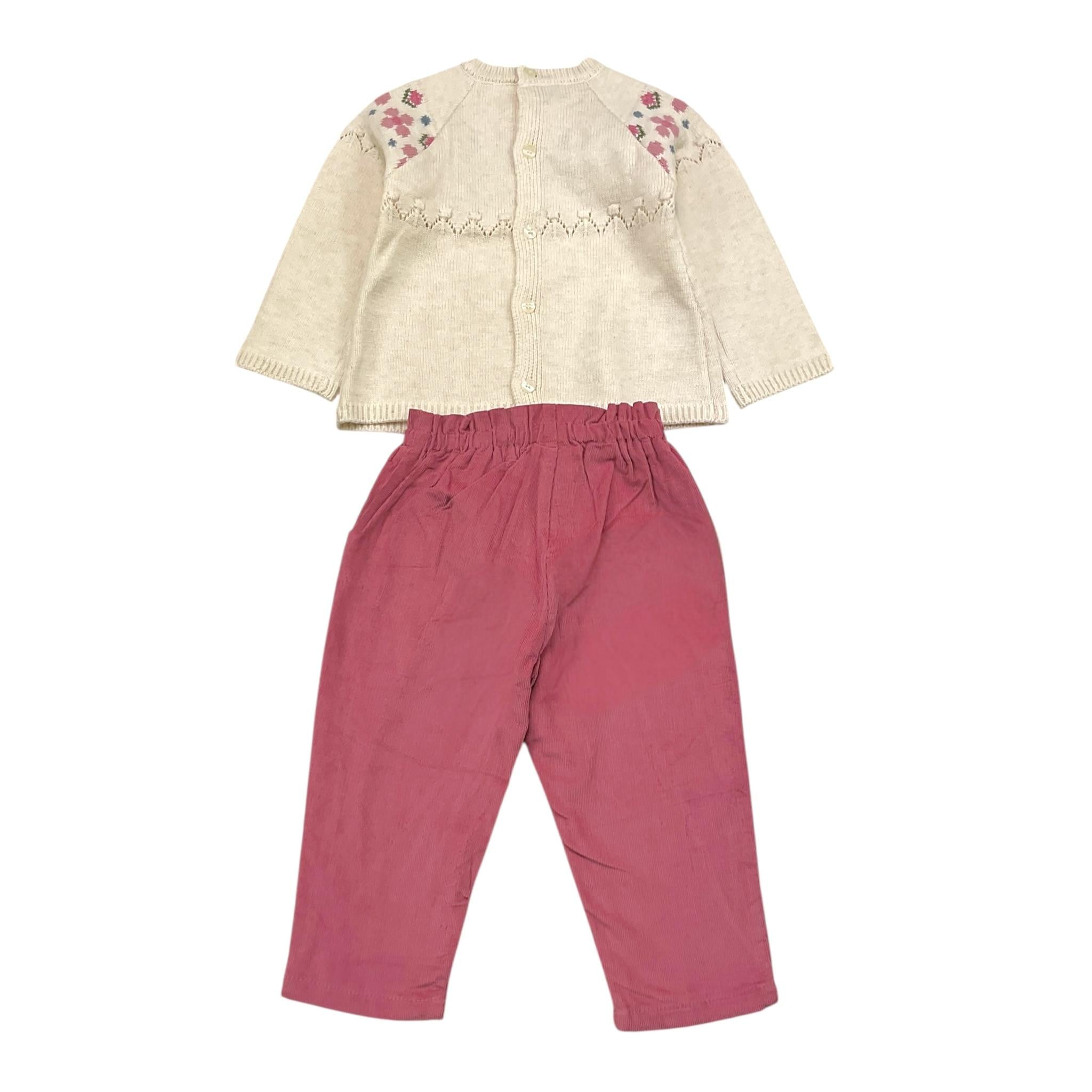 MAYORAL completo 2pz maglia-pantalone bicolore Beige/rosa per Neonata 2519X BEIGE/ROSA MAYORAL