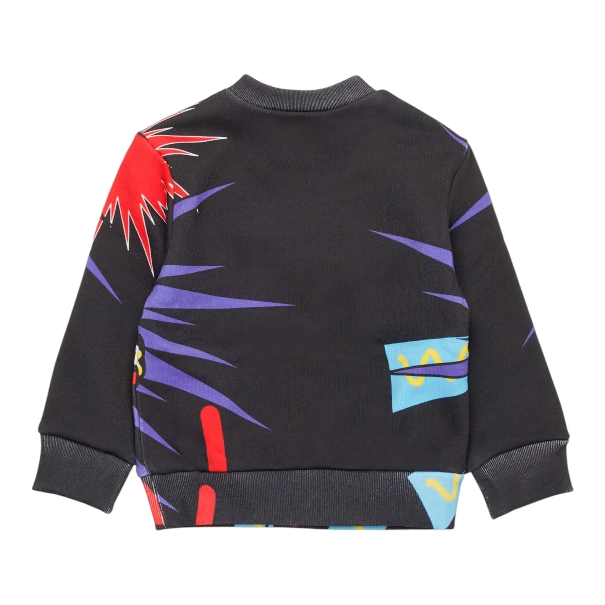 DSQUARED2 felpa chiusa girocollo stampa fantasia Nero per Neonato DQ2543 NERO DSQUARED2