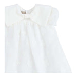 LA STUPENDERIA abito tinta unita mezza manica con ricami Bianco per Neonata CCAB24 BIANCO LA STUPENDERIA