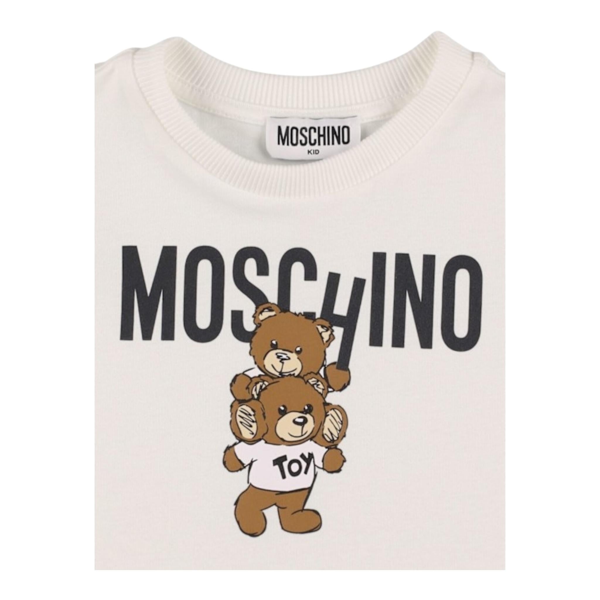MOSCHINO t-shirt tinta unita con stampa Bianco per Bambina HVM04K BIANCO MOSCHINO