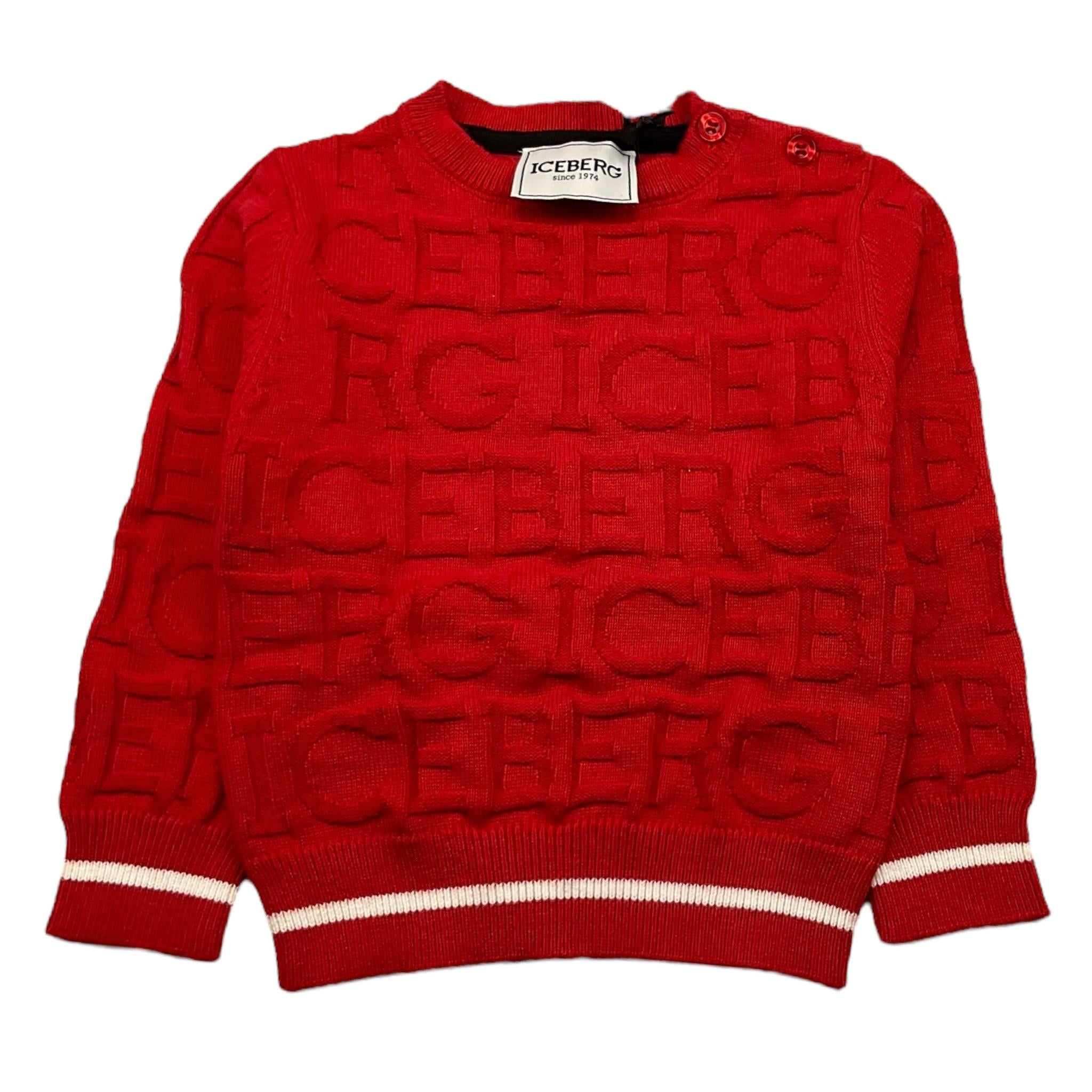 ICEBERG maglia girocollo tinta unita con loghi Rosso per Neonato MGICE5307BXX ROSSO ICEBERG