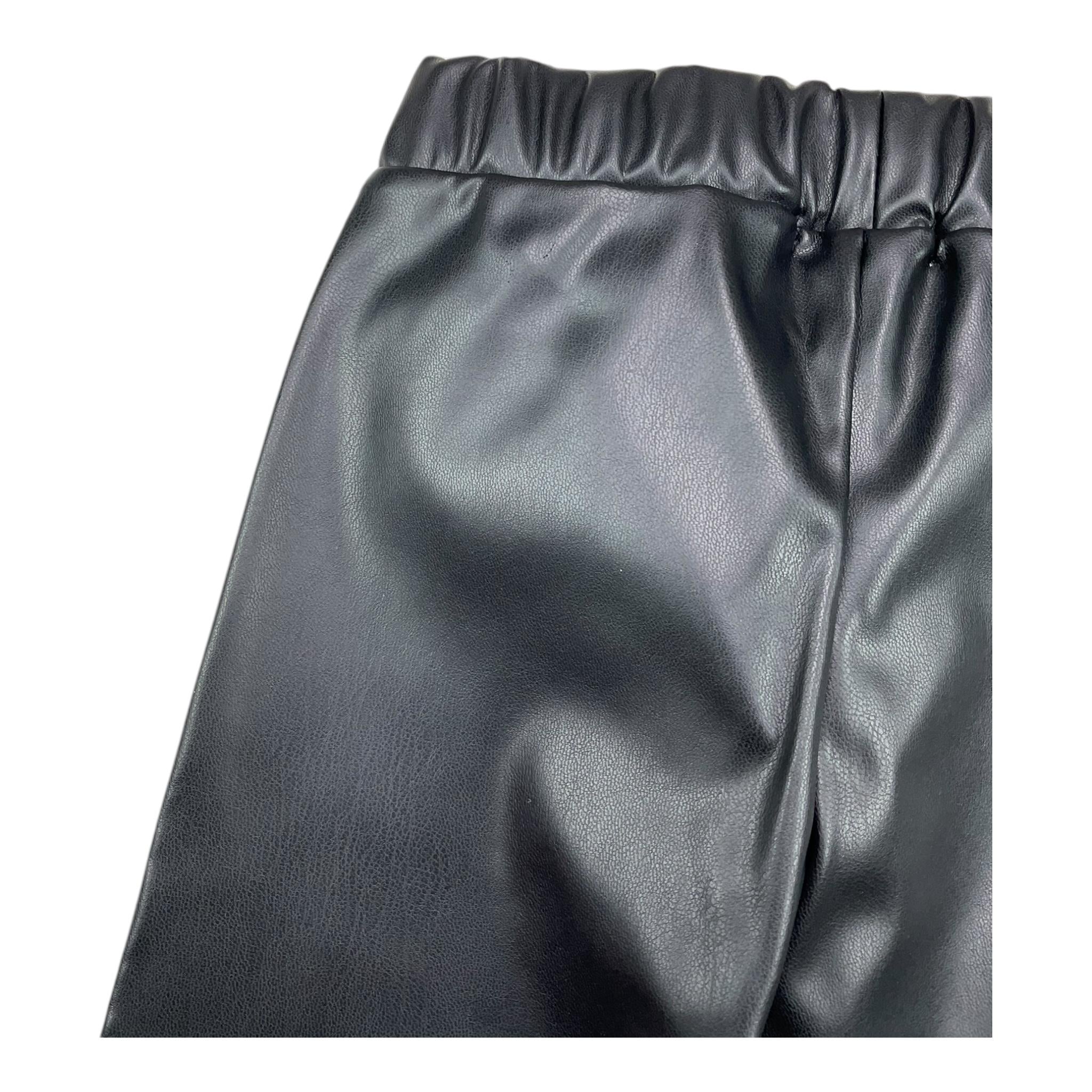 EMC pantalone in ecopelle tinta unita con elastico in vita Nero per Bambina BZ7111 NERO EMC