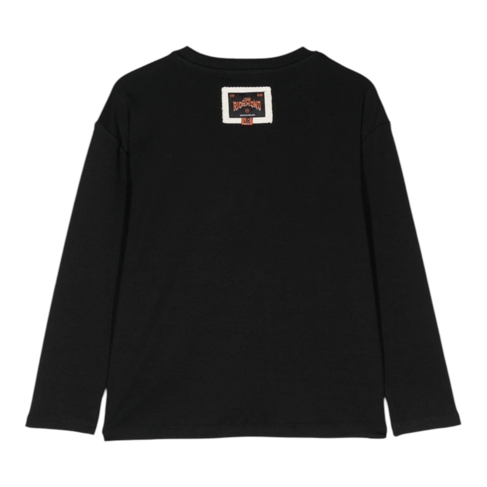 JOHN RICHMOND shirt girocollo tinta unita con stampa Nero per Neonato RBA24074TSN NERO JOHN RICHMOND