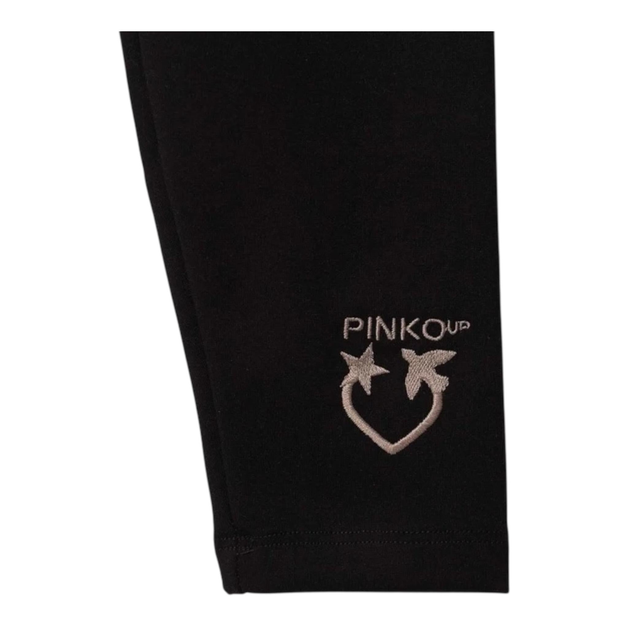 PINKO leggins tinta unita con logo Nero per Bambina FDII NERO PINKO