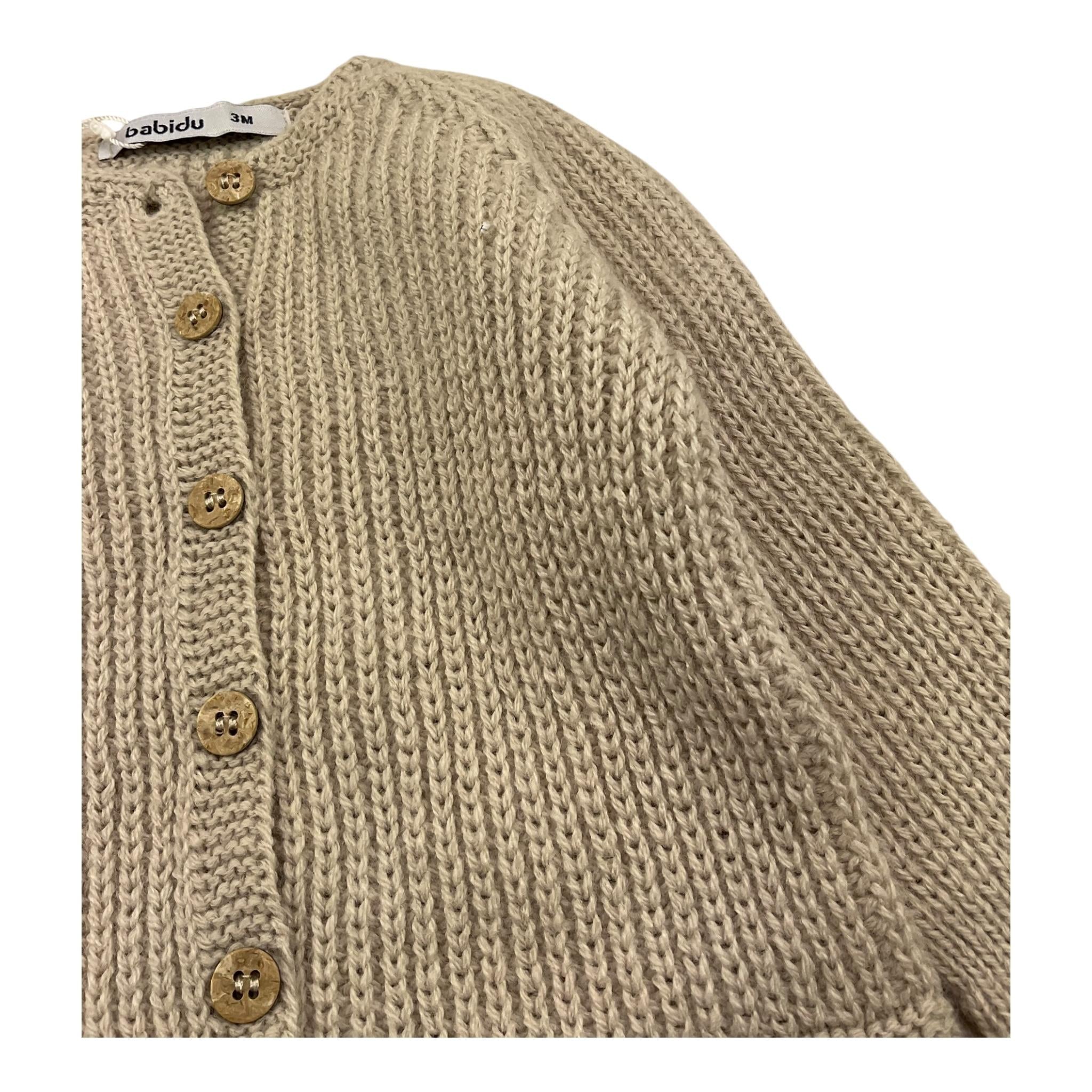 BABIDU cardigan tinta unita con bottoni in contrasto Beige per Neonato 60682 BEIGE BABIDU