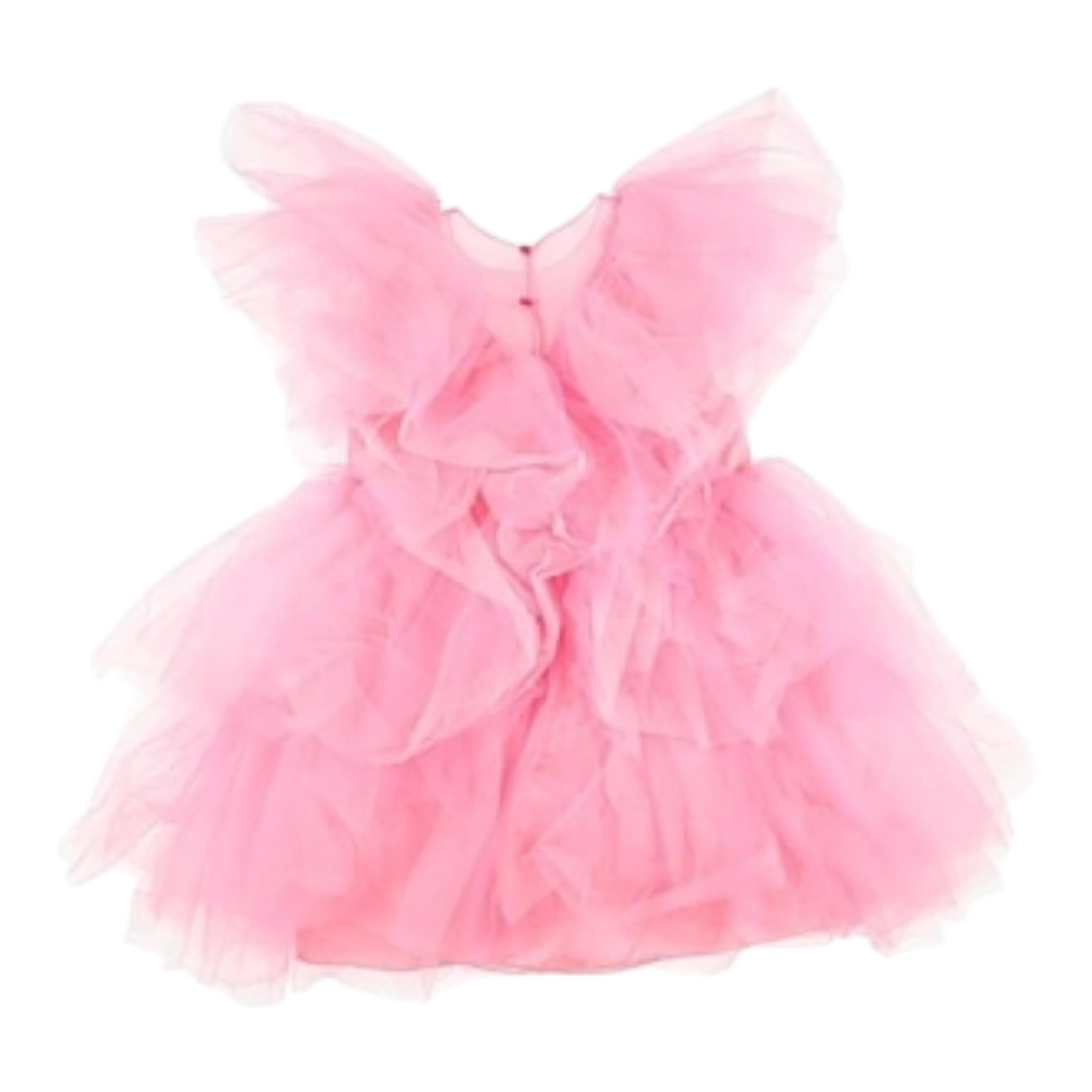 ELISABETTA FRANCHI abito tinta unita in tulle Rosa per Bambina EFAB472 ROSA ELISABETTA FRANCHI