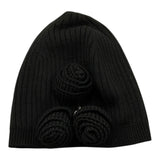 MISS BLUMARINE cappello tinta unita con rose Nero per Bambina IF3182 NERO MISS BLUMARINE