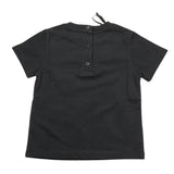 BALMAIN t-shirt girocollo tinta unita con stampa Nero per Neonato BV8611 NERO BALMAIN