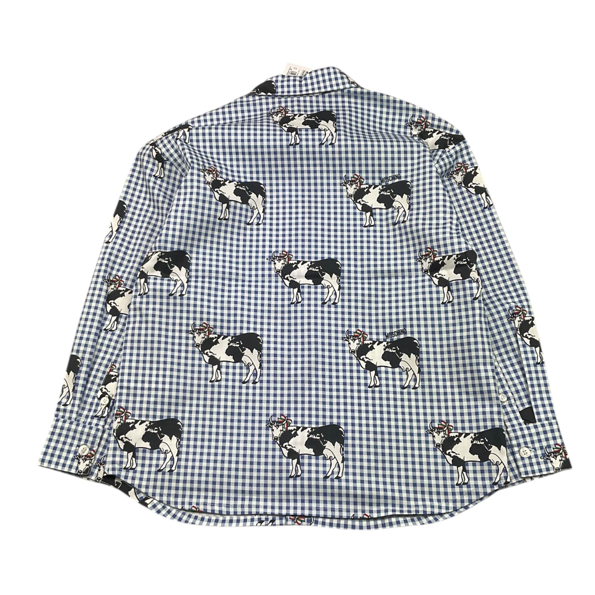 MOSCHINO camicia tinta unita con stampa Azzurro per Bambina HUC01S AZZURRO MOSCHINO