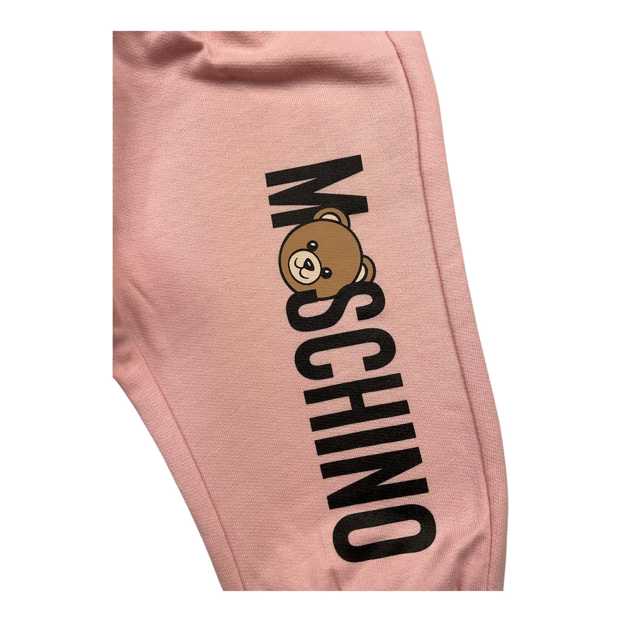 MOSCHINO completo 2pz felpa-pantalone tinta unita Rosa per Neonata MUK05DF ROSA MOSCHINO