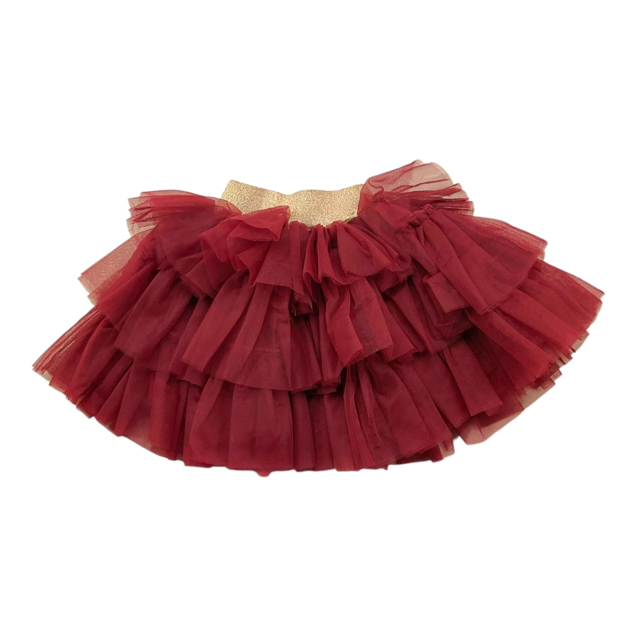 LE BEBE' gonna tinta unita in tulle Bordeaux per Neonata LBG6078 BORDEAUX LE BEBE'
