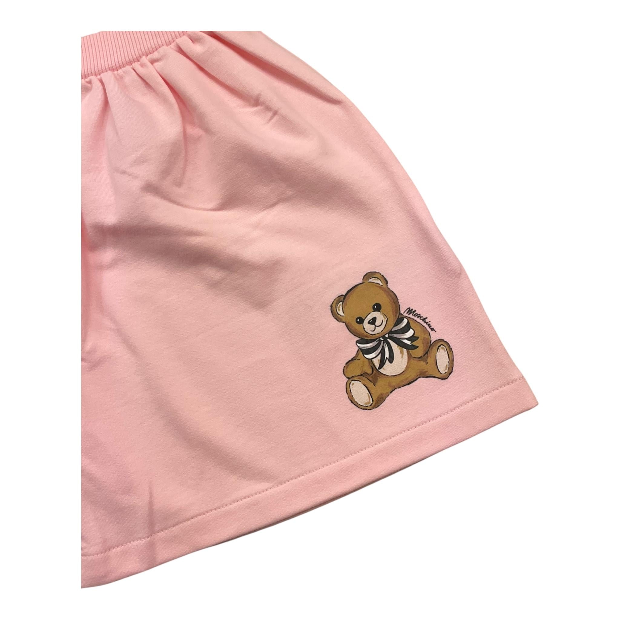 MOSCHINO gonna tinta unita con stampa Rosa per Bambina HDJ03X ROSA MOSCHINO