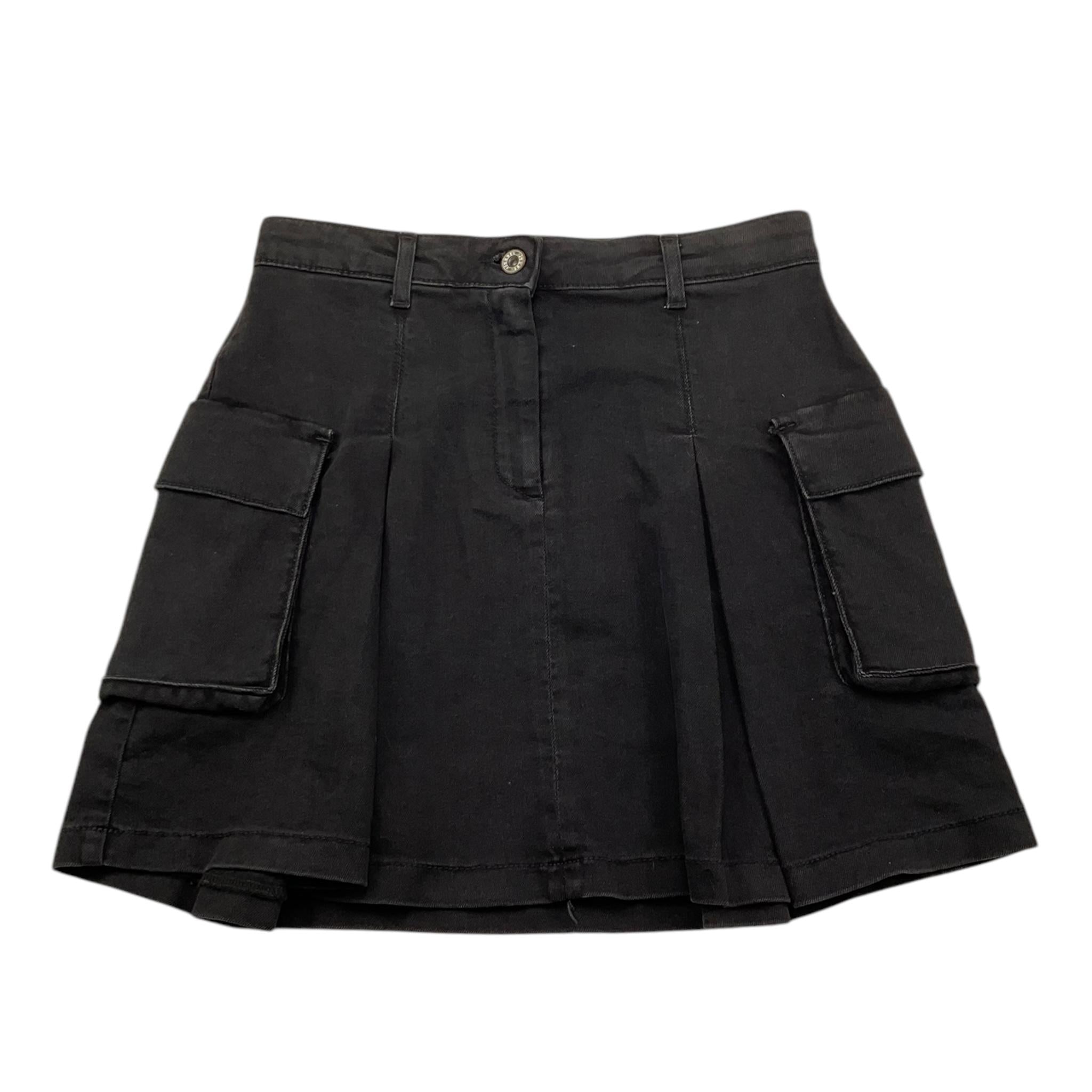 PLEASE gonna in denim tinta unita con tasconi Nero per Bambina GB10010G66 NERO PLEASE