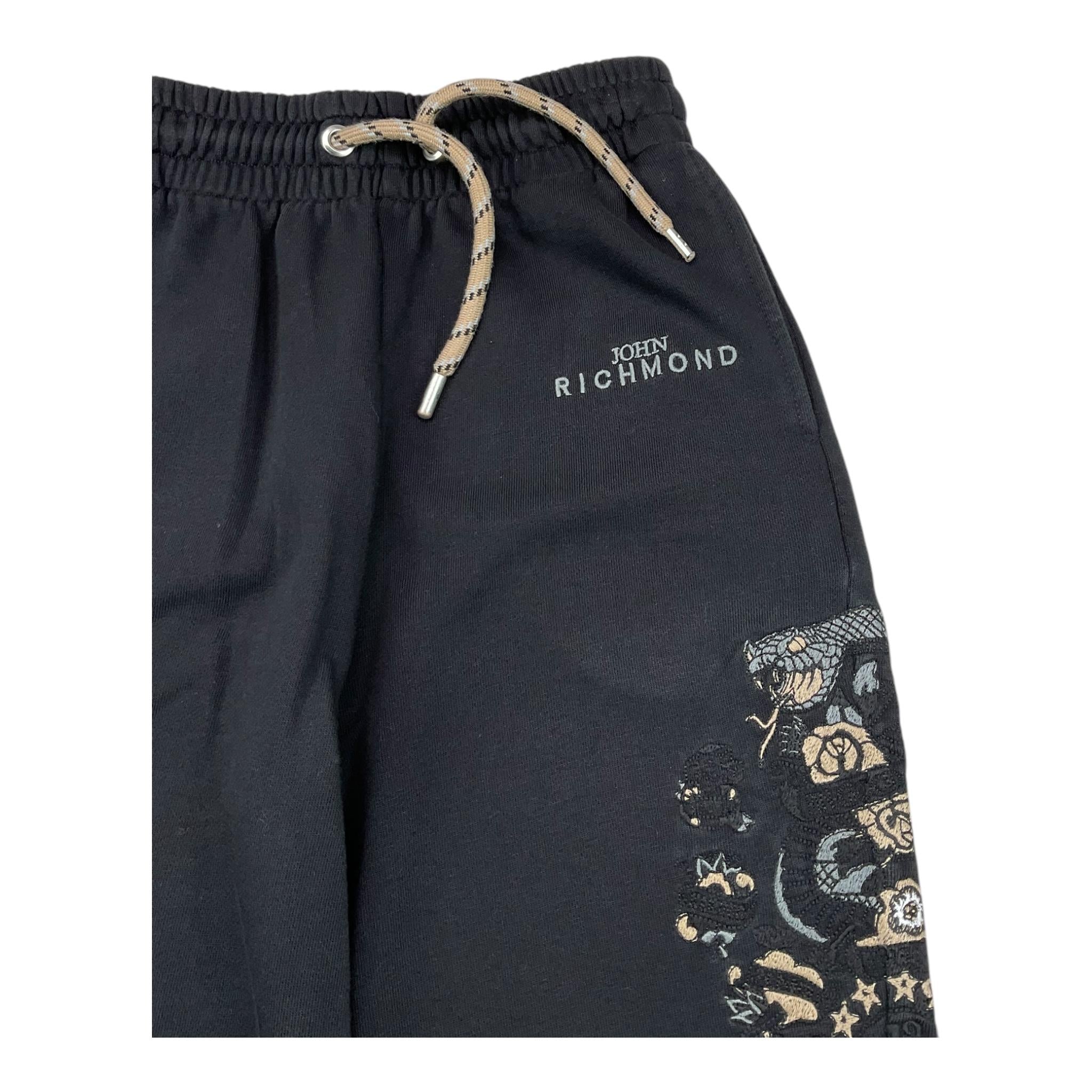 JOHN RICHMOND pantalone tuta tinta unita con stampa Nero per Bambino RBA25149PA NERO JOHN RICHMOND