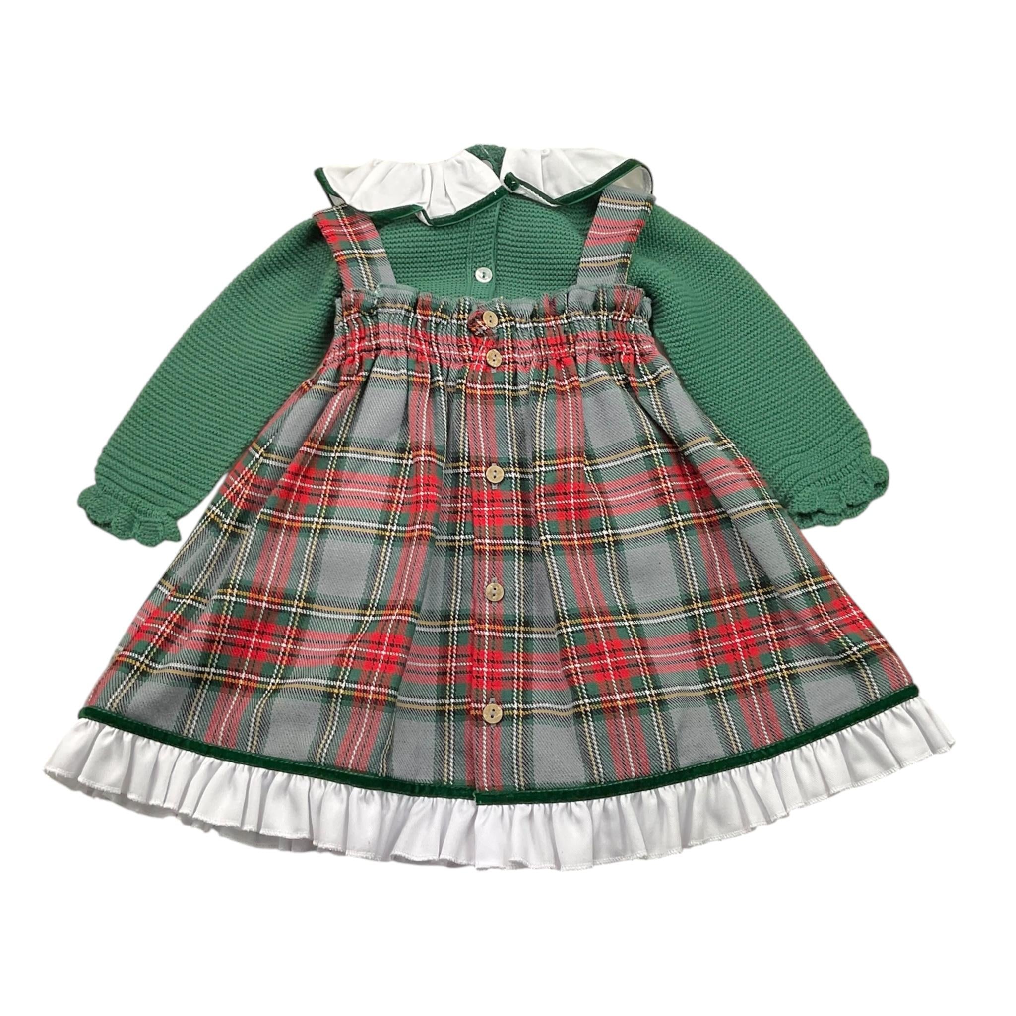 JULIANA completo 2pz salopette-maglia Verde per Neonata 24649 VERDE JULIANA