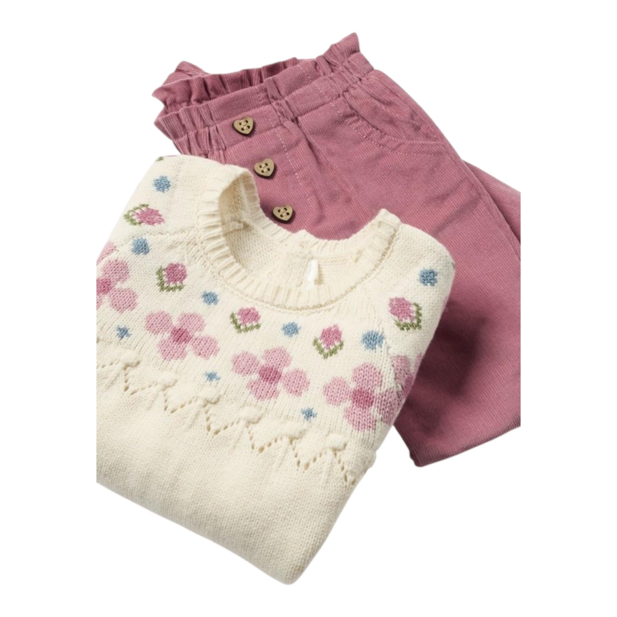 MAYORAL completo 2pz maglia-pantalone bicolore Beige/rosa per Neonata 2519X BEIGE/ROSA MAYORAL