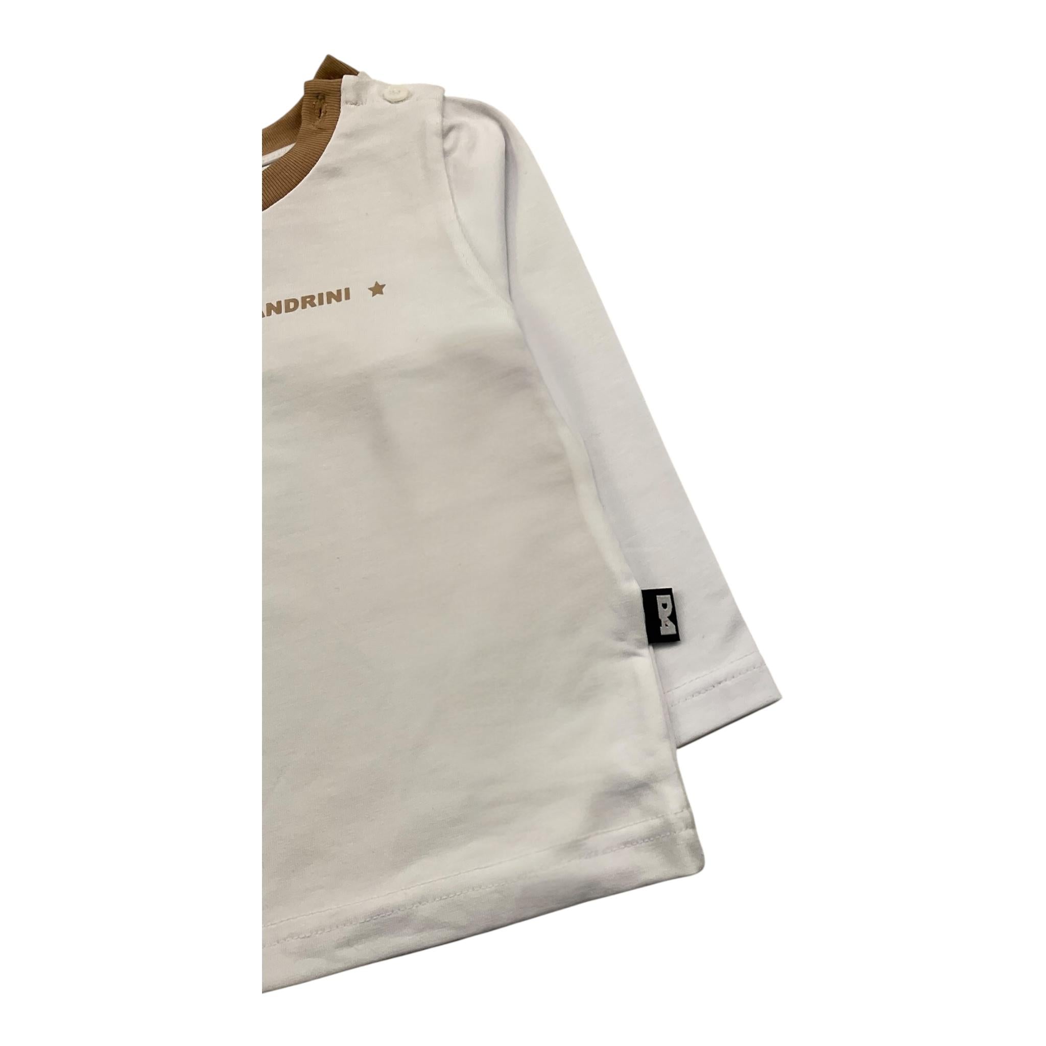DANIELE ALESSANDRINI shirt girocollo tinta unita con stampa logo Bianco per Neonato 1291M00030 BIANCO DANIELE ALESSANDRINI