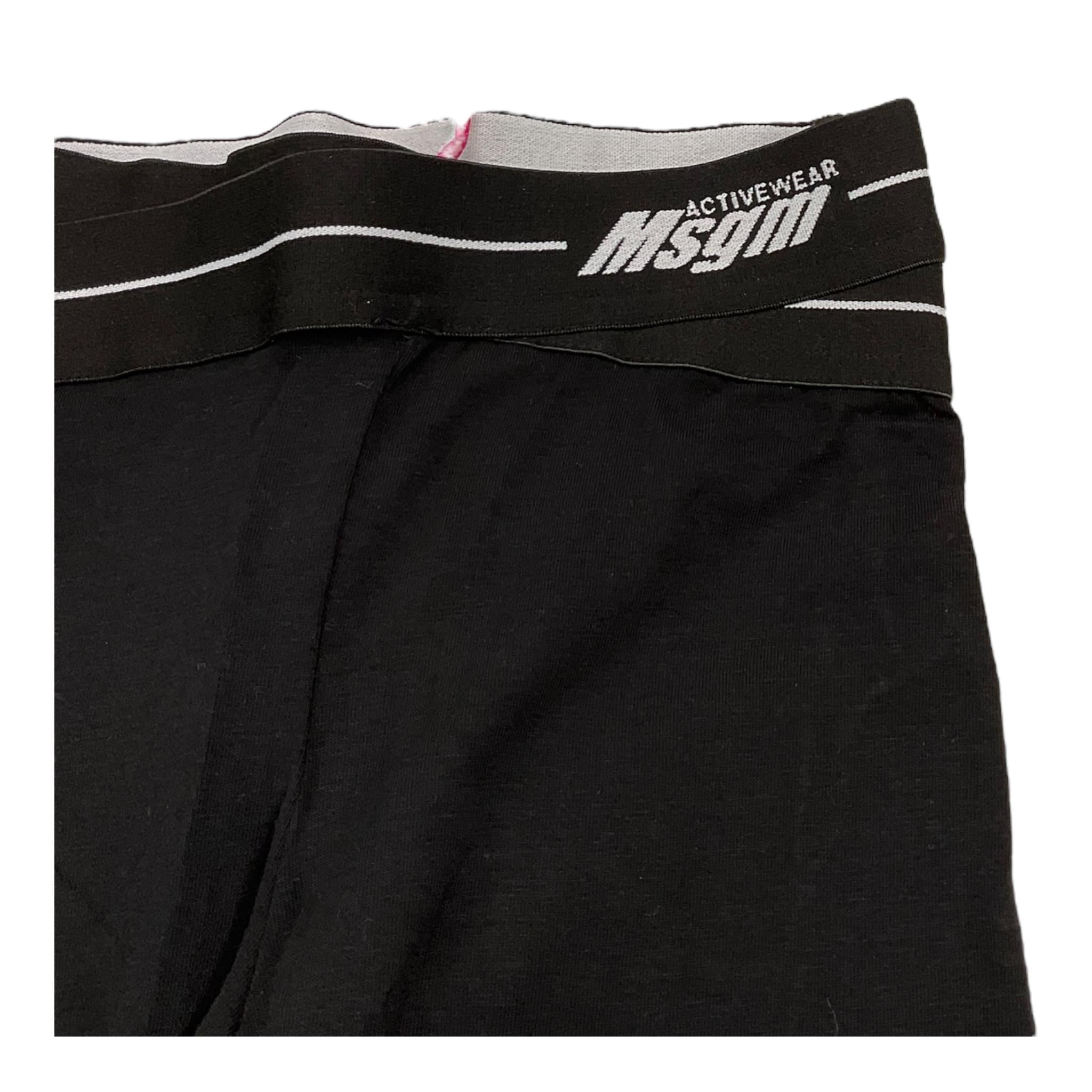 MSGM leggins tinta unita con logo Nero per Bambina MS027074 NERO MSGM