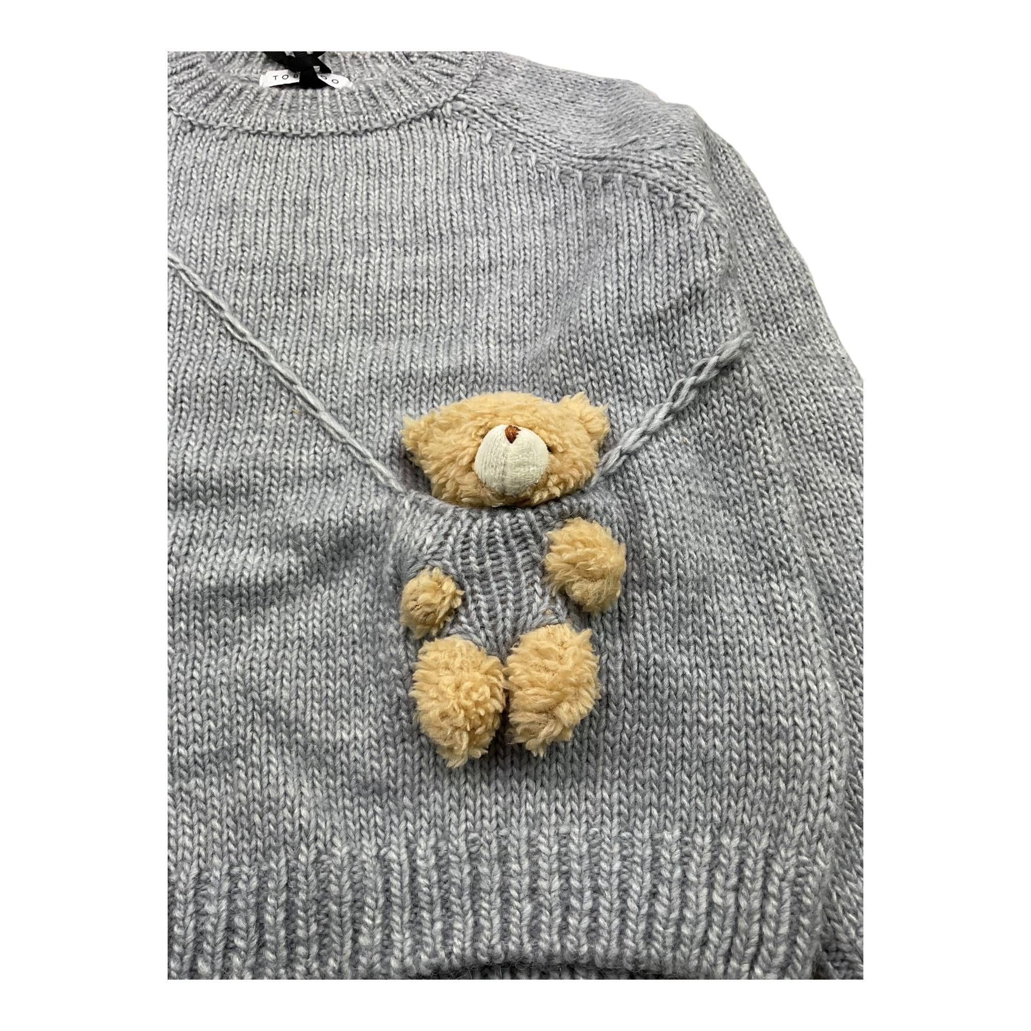 TO be too maglia girocollo tinta unita con applicazione Grigio per Bambina TFBF24M657X GRIGIO TO be too