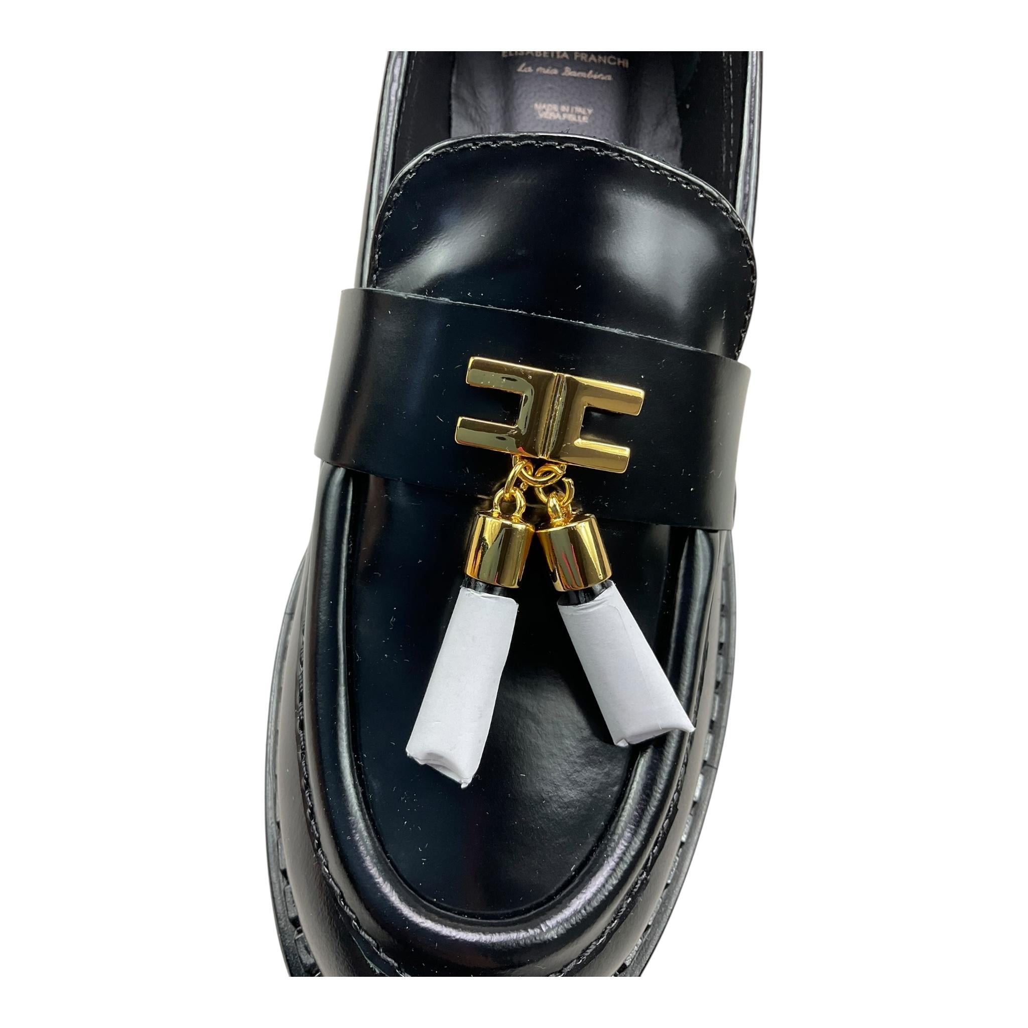 ELISABETTA FRANCHI francesine tinta unita con suola in gomma Nero per Bambina F4A4E0128 NERO ELISABETTA FRANCHI