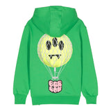 BARROW KIDS felpa chiusa con cappuccio tinta unita con stampe in contrasto Verde per Bambina F3BKUHS071 VERDE BARROW KIDS