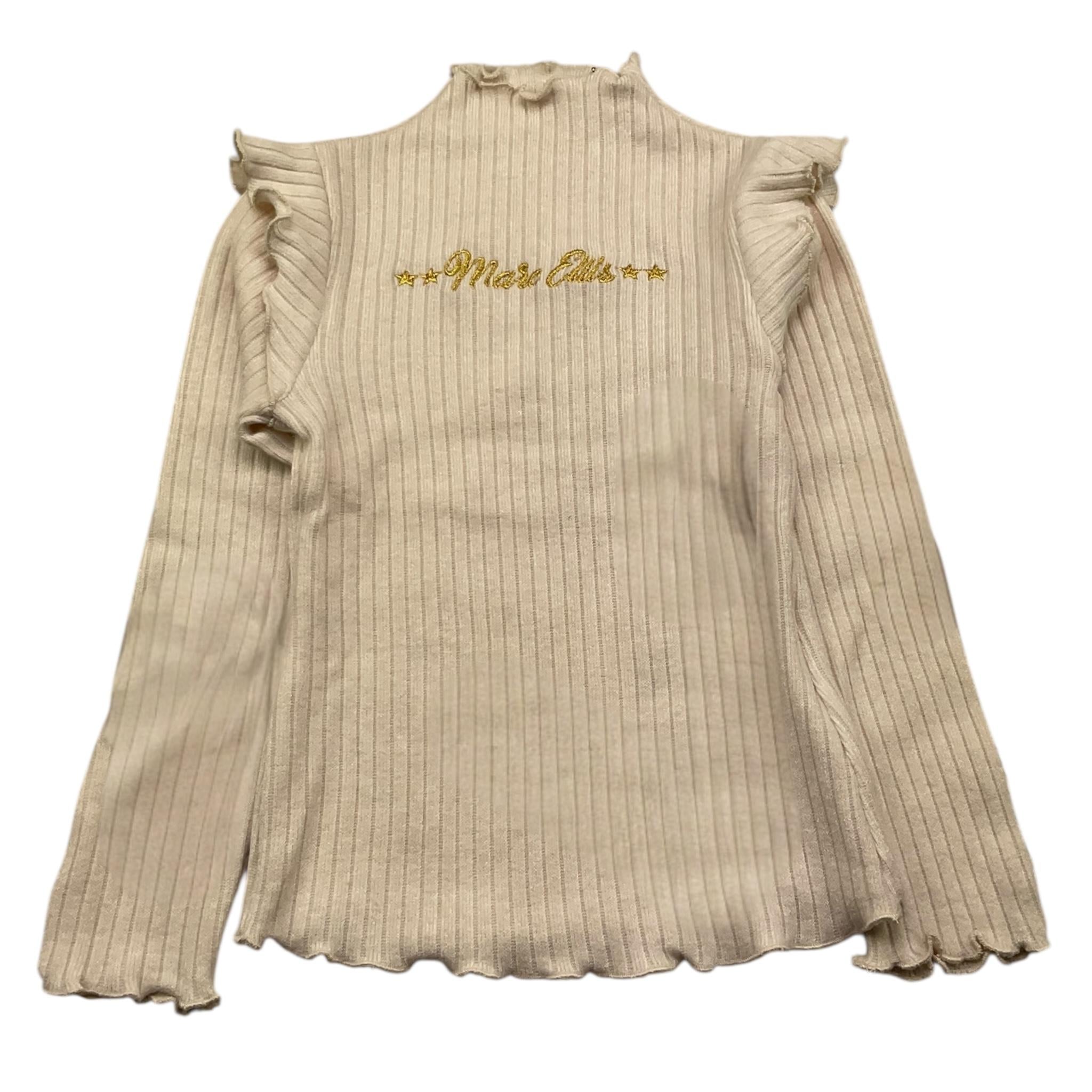MARC ELLIS maglia mezzo collo tinta unita con logo Panna per Bambina JMJSW00168 PANNA MARC ELLIS