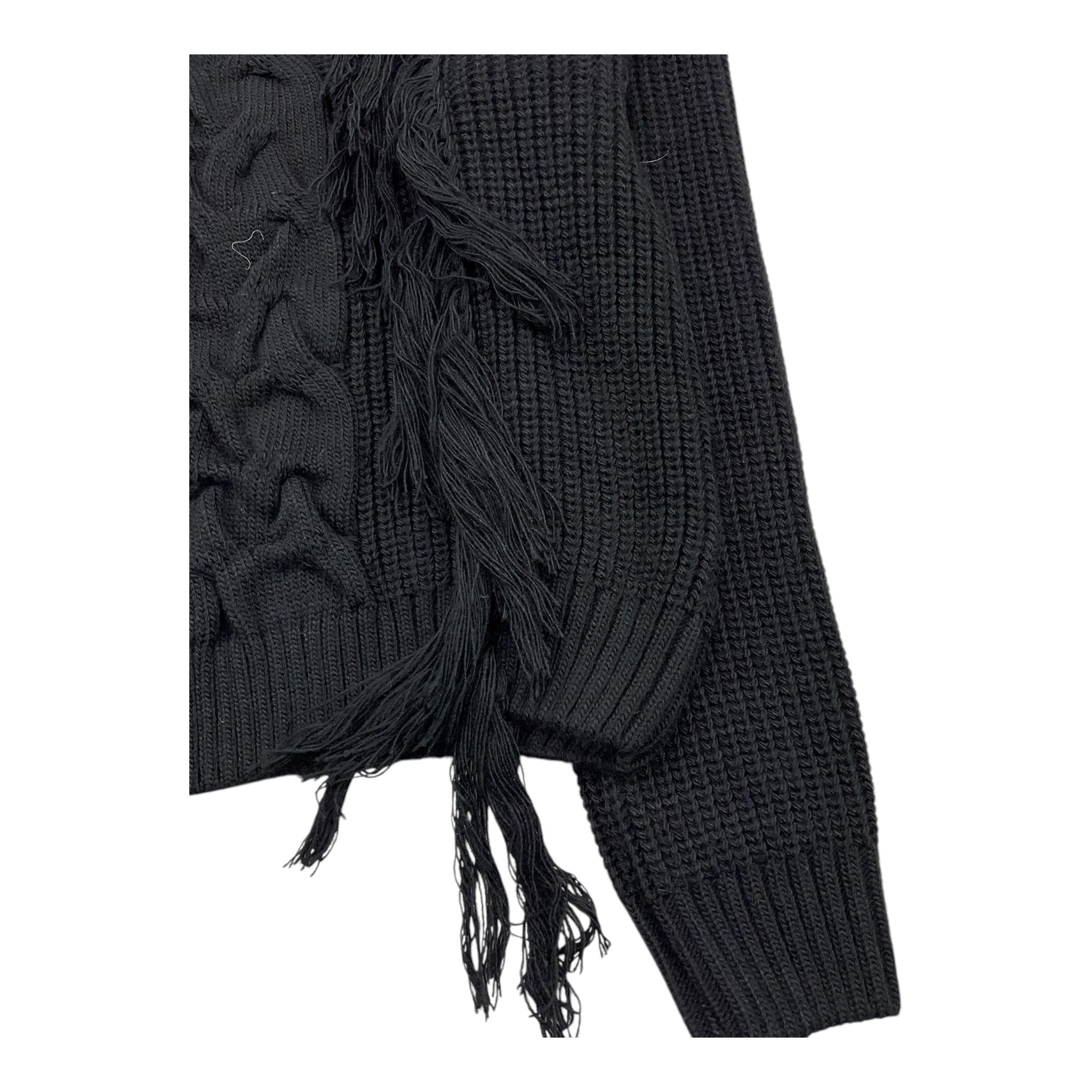 NAIDA maglia girocollo tinta unita cn frange Nero per Bambina NAMA297 NERO NAIDA