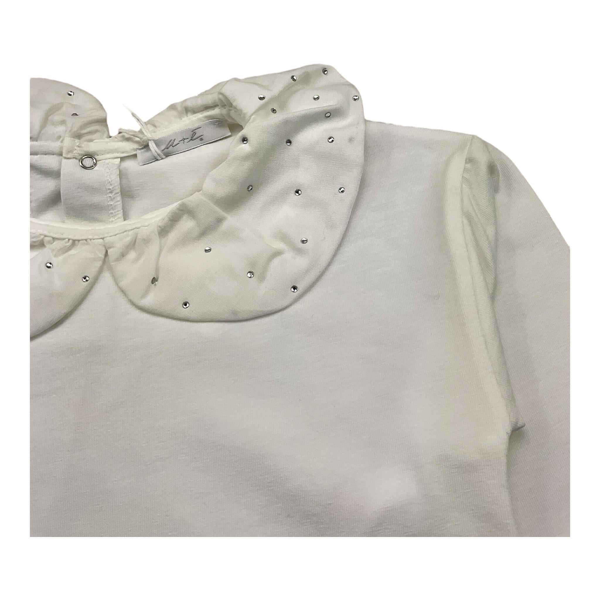 M+E' shirt tinta unita con colletto Bianco per Neonata UE1023 BIANCO M+E'
