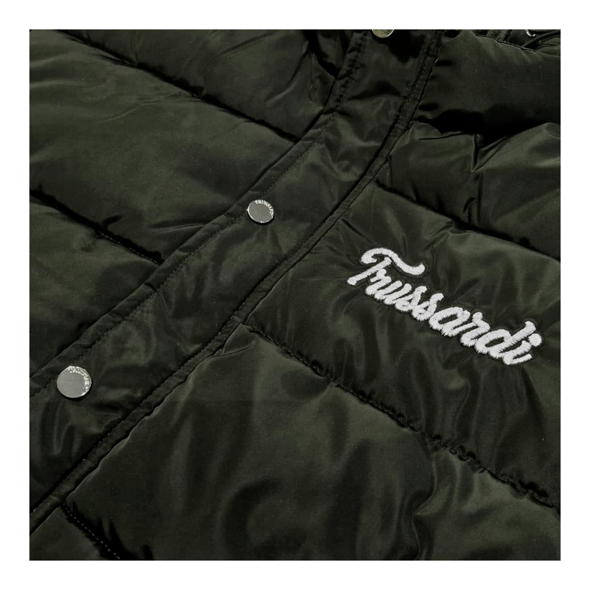 TRUSSARDI giubbino tinta unita con zip e cappuccio Verde per Bambino TBA24087PI VERDE TRUSSARDI