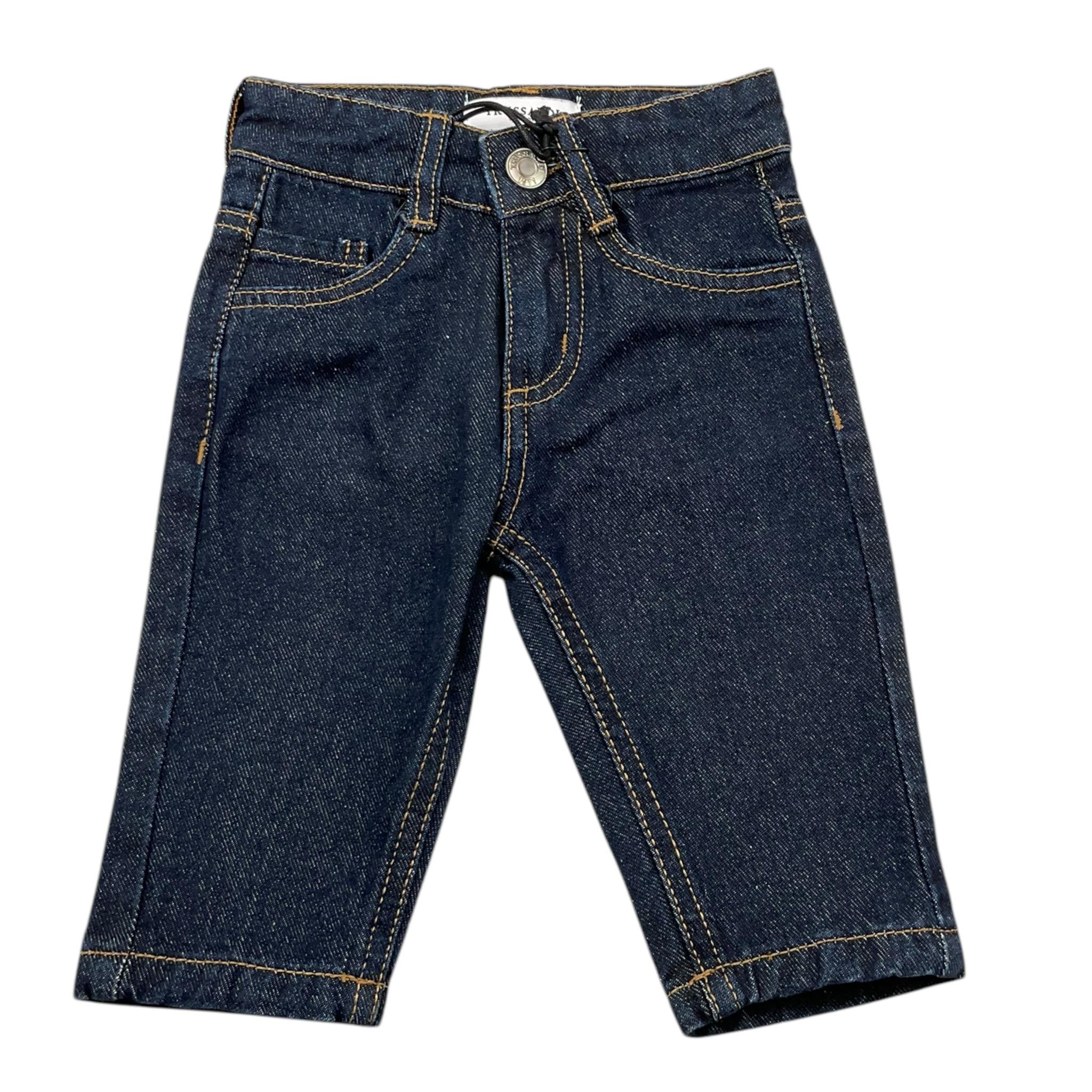 TRUSSARDI jeans tinta unita con girovita regolabile Blu per Neonato TIA25118JE BLU TRUSSARDI
