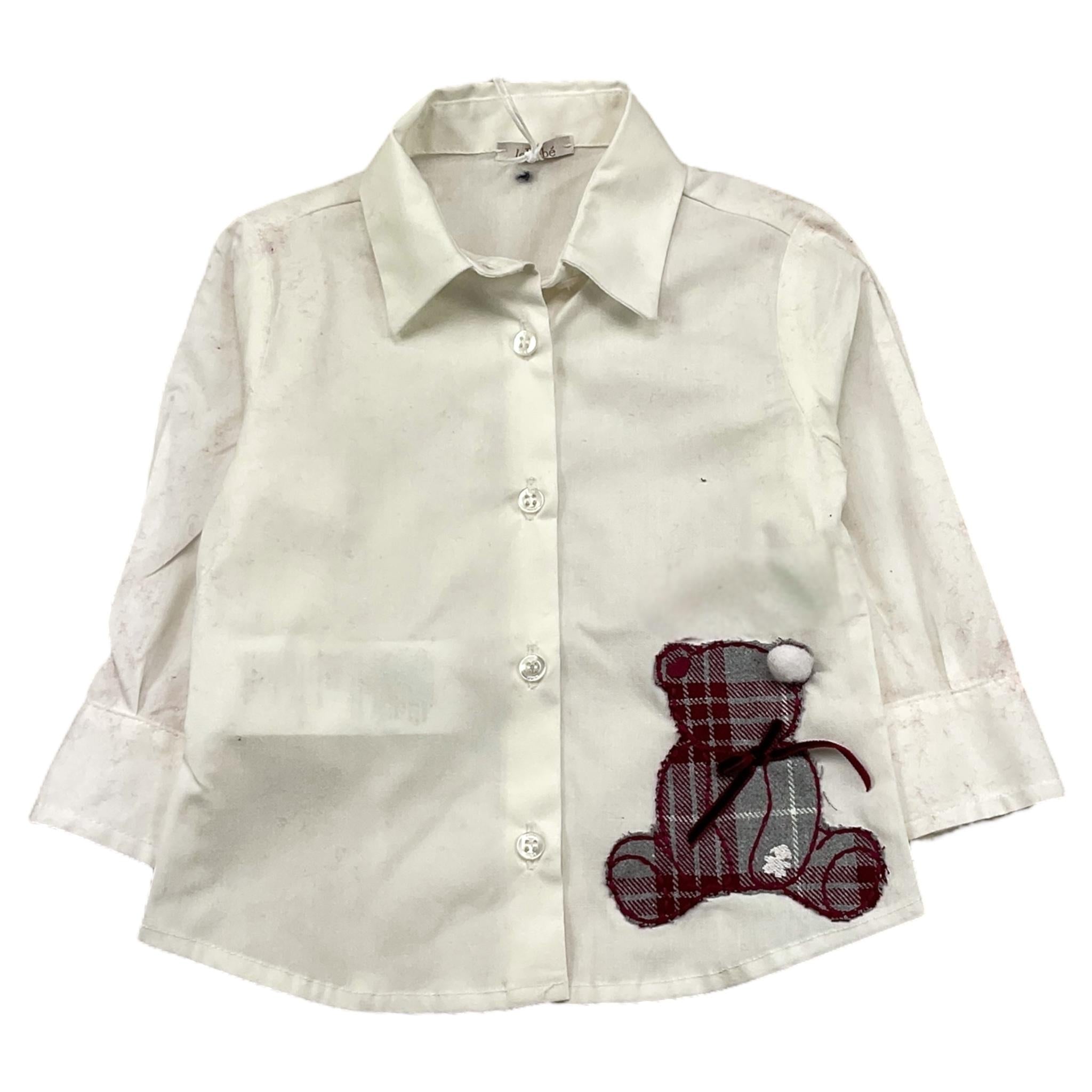 LE BEBE' camicia manica lunga con orso Panna per Neonato LBG6128 PANNA LE BEBE'