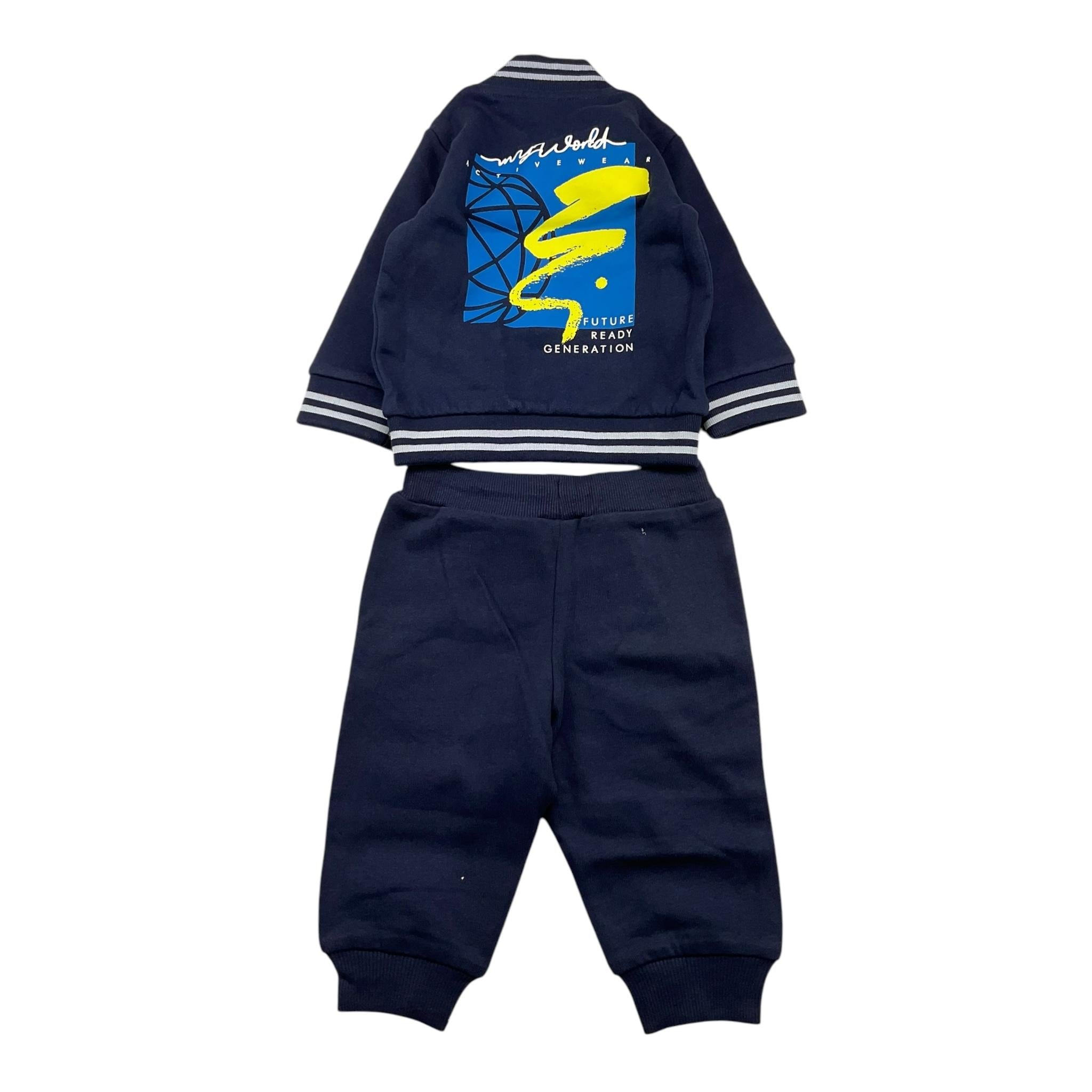 SARABANDA completo 2pz felpa con zip- pantalone Blu per Bambino A002J BLU SARABANDA